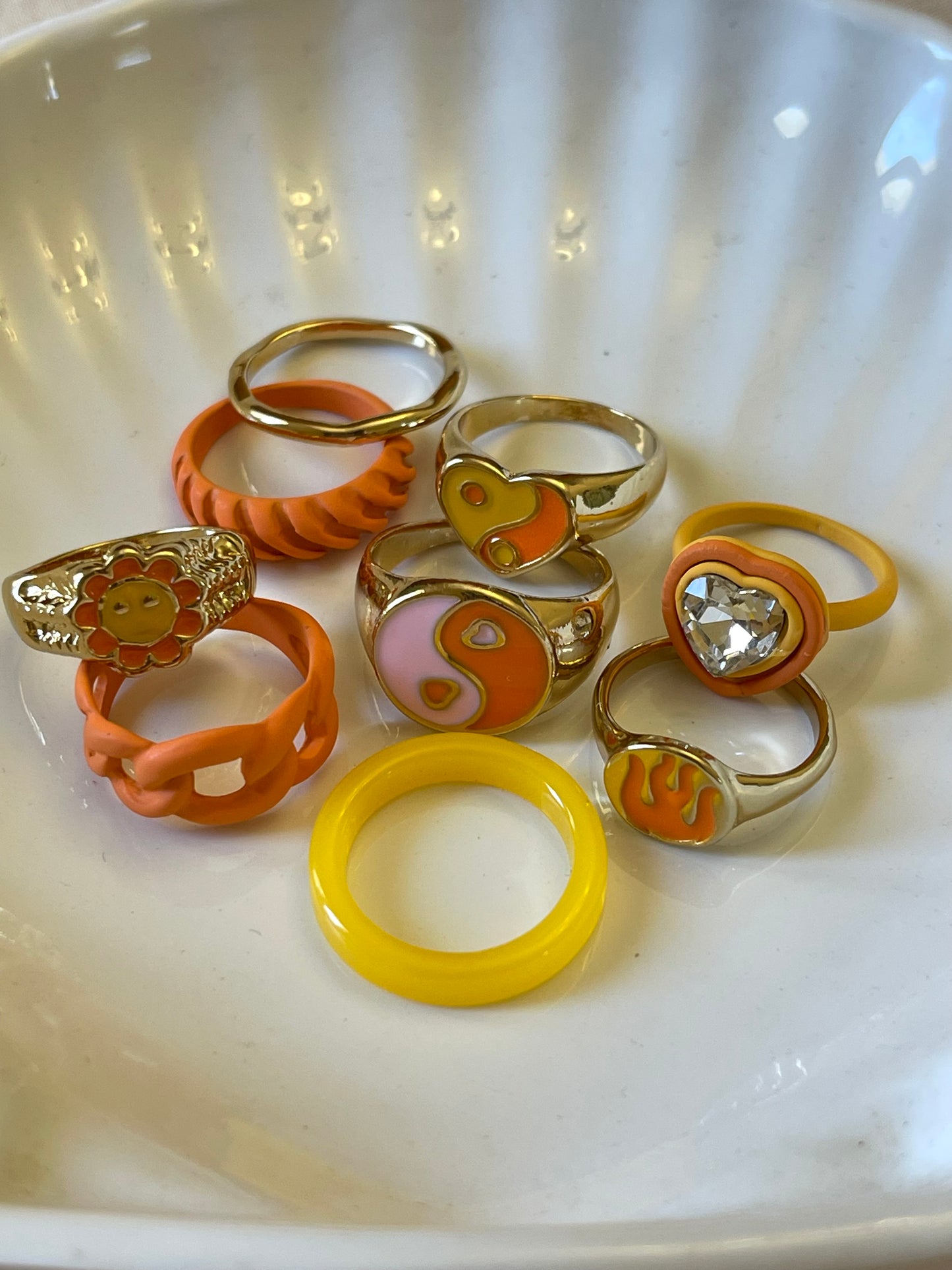 Chunky Citrus Ring Set