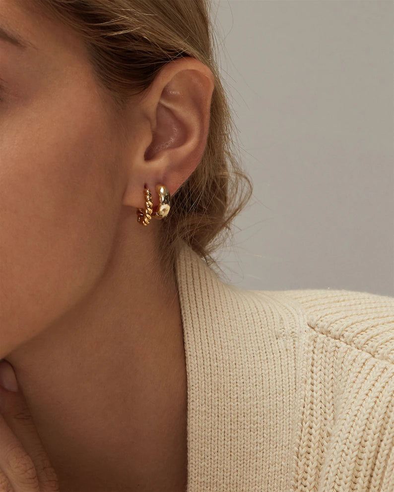 Mini Croissant Hoop Earrings