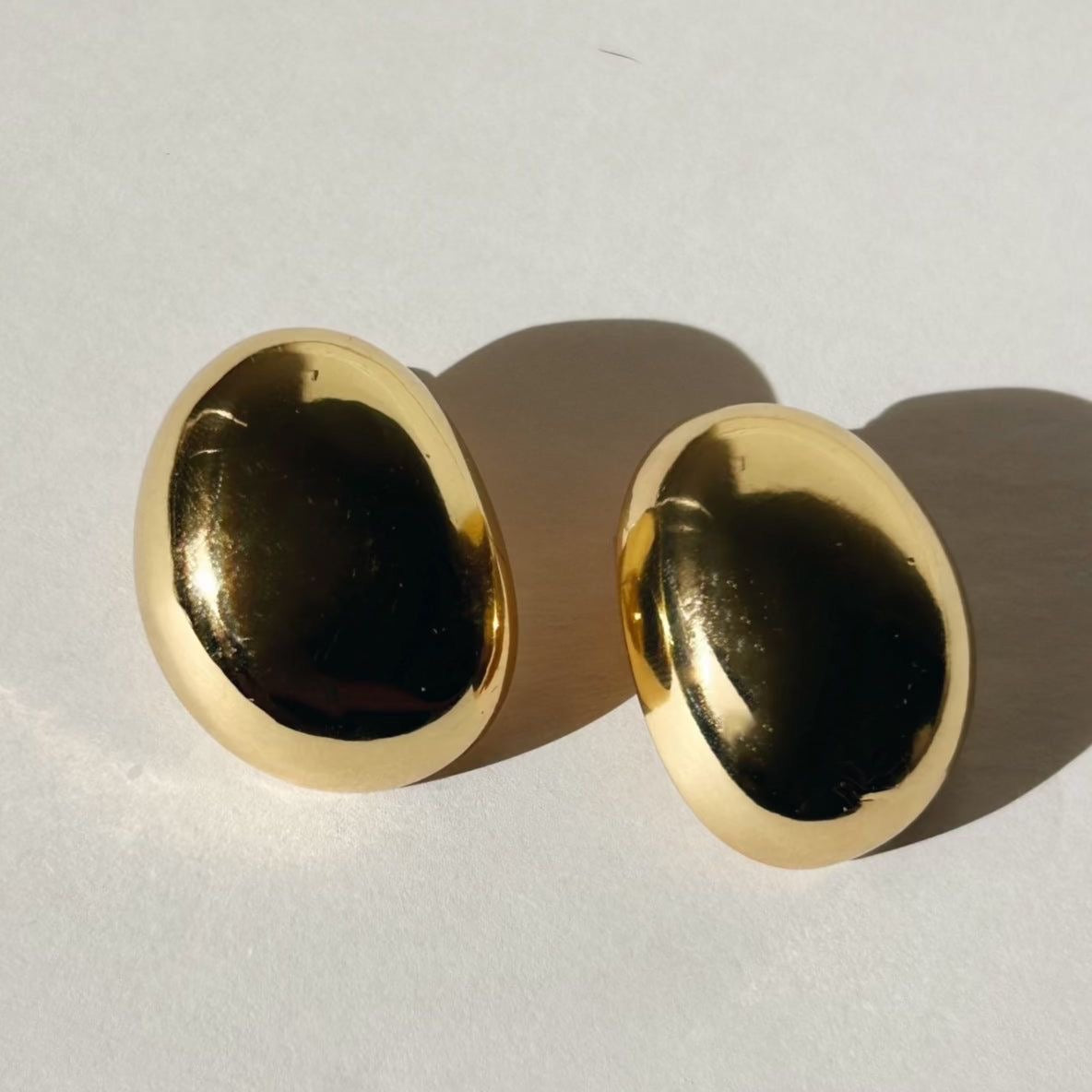 Statement Oval Earrings (Gold Plated)