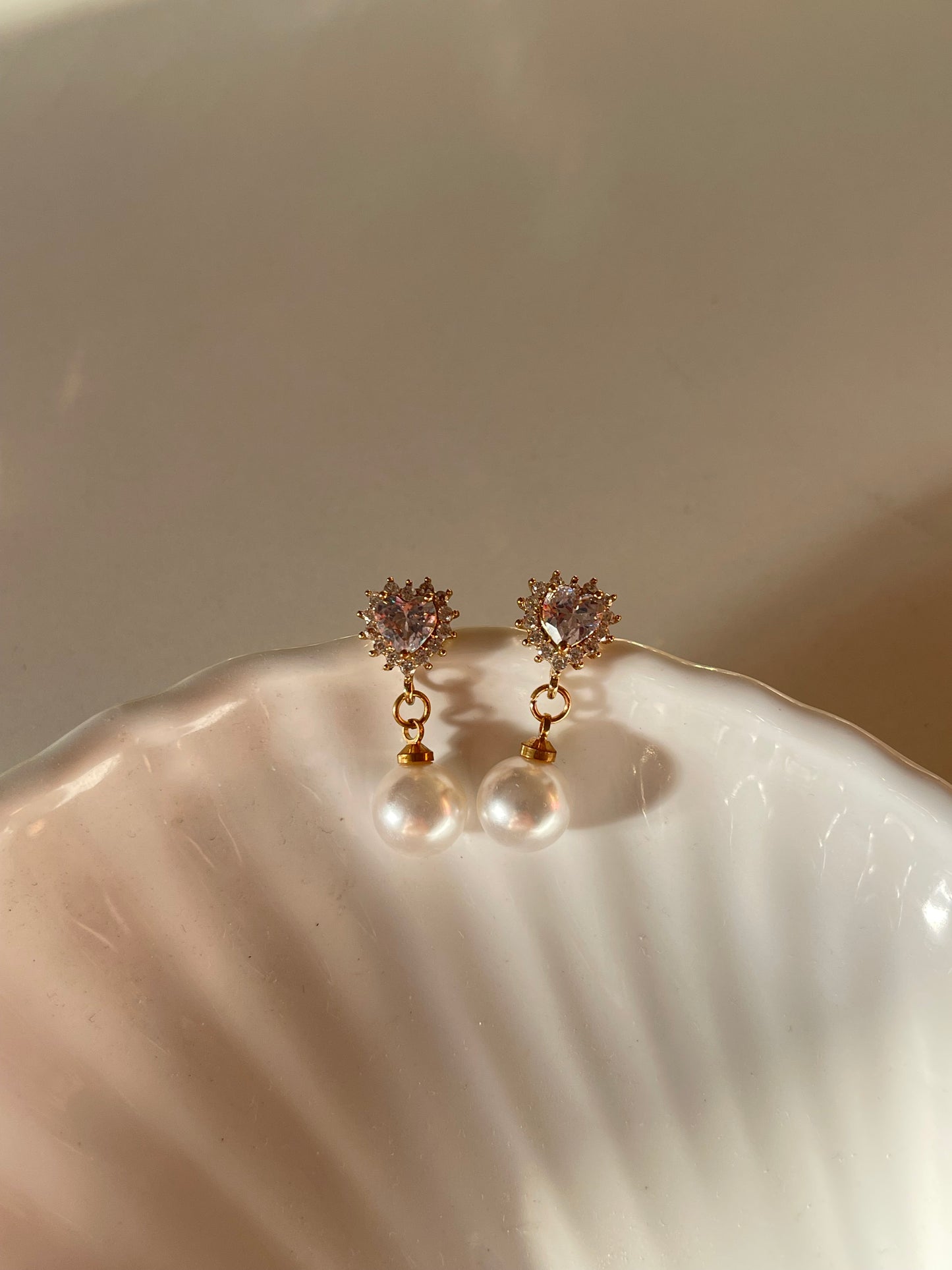 Crystal Pearl Dangle Earrings
