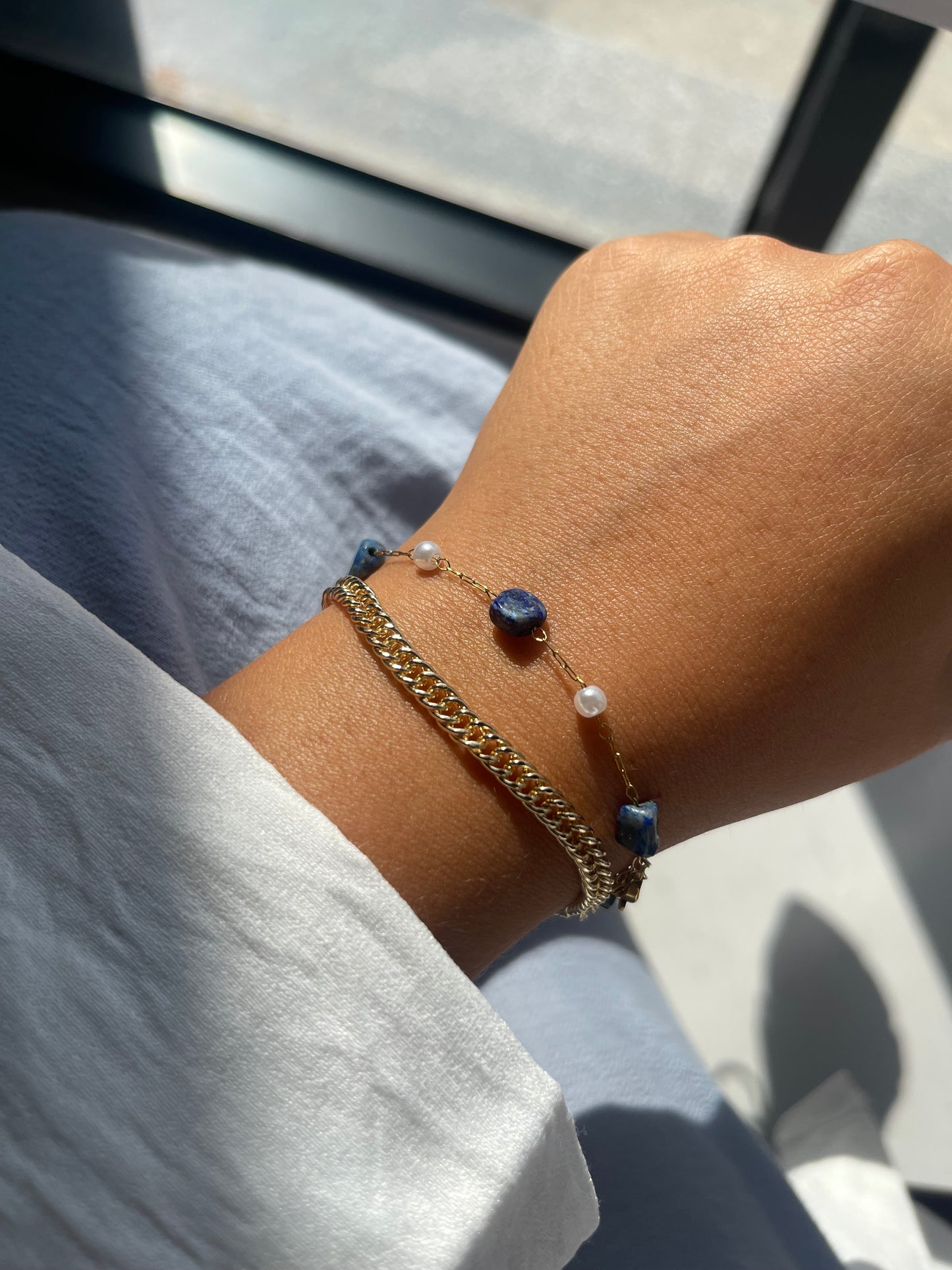 Blue Layered Iconic Bracelets (Sold Separately + Gold Plated