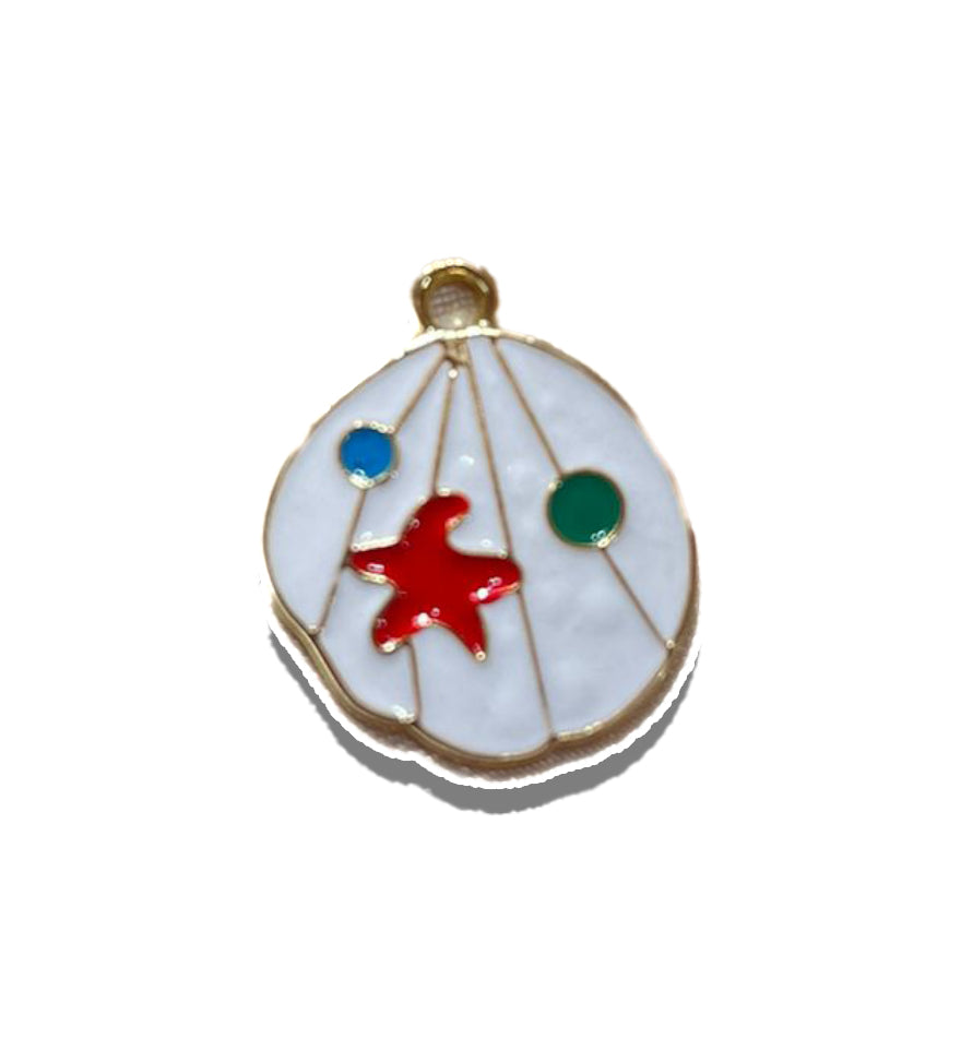Seashell-Starfish Charm- Gold Plated