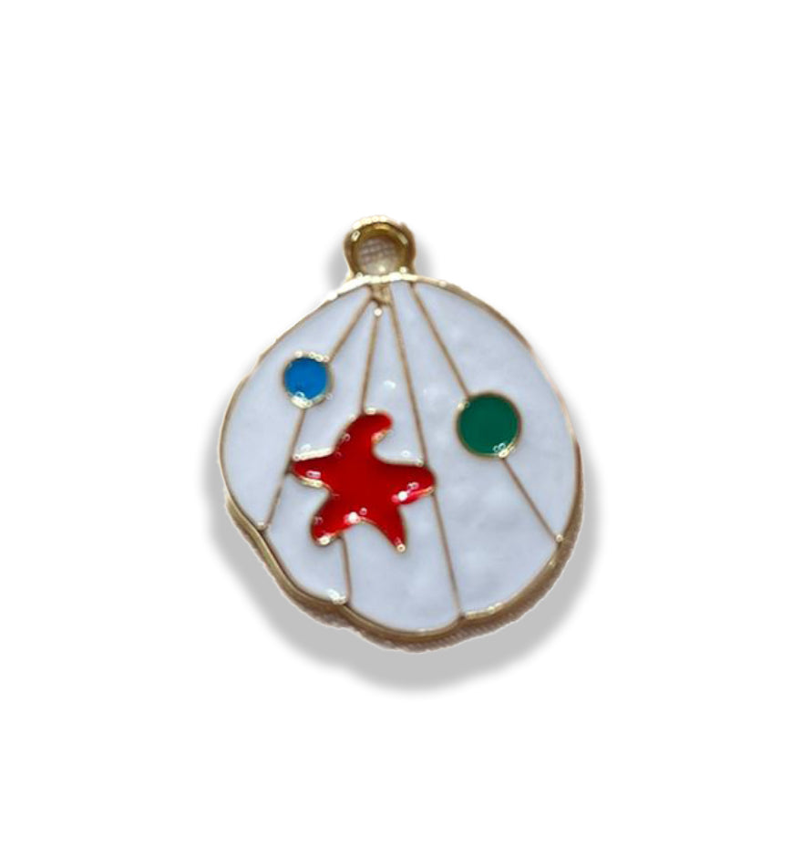 Seashell-Starfish Charm- Gold Plated