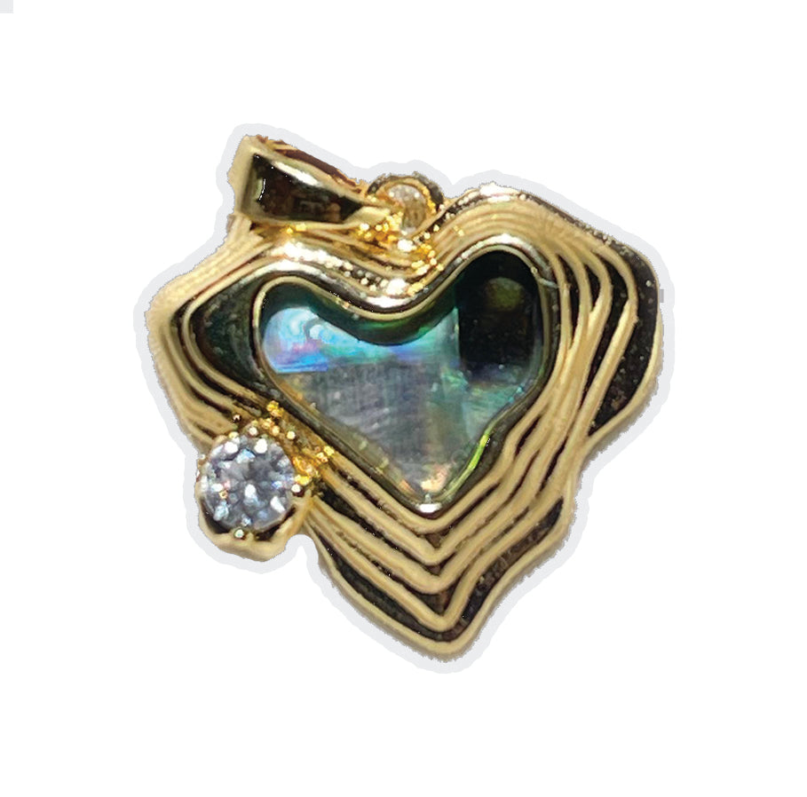 Deep Blue Heart Charm- Gold Plated