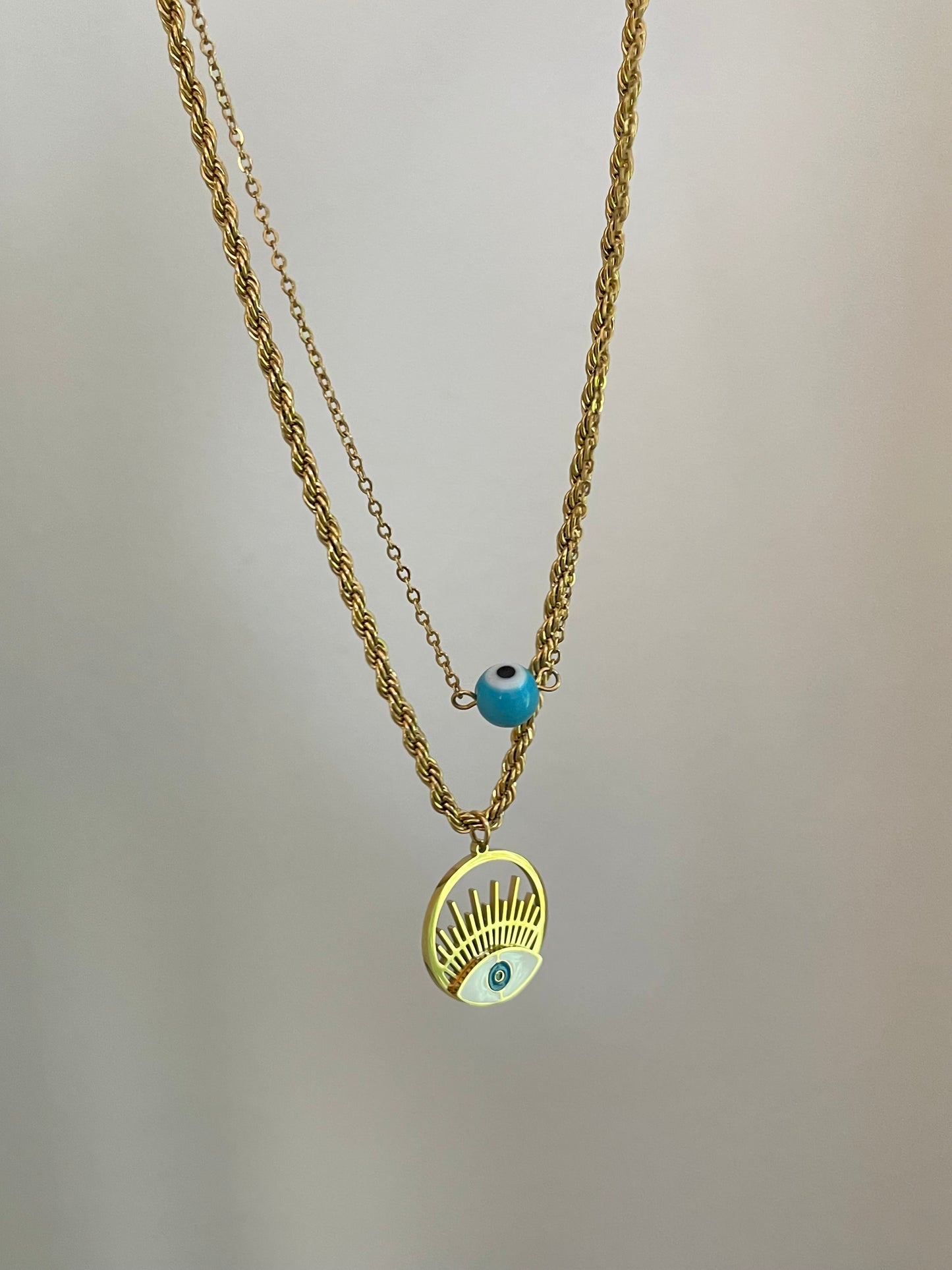 Evil Eye Layered Necklace (Stainless Steel)