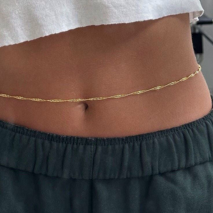 Twisted Belly Chain- Gold Plated