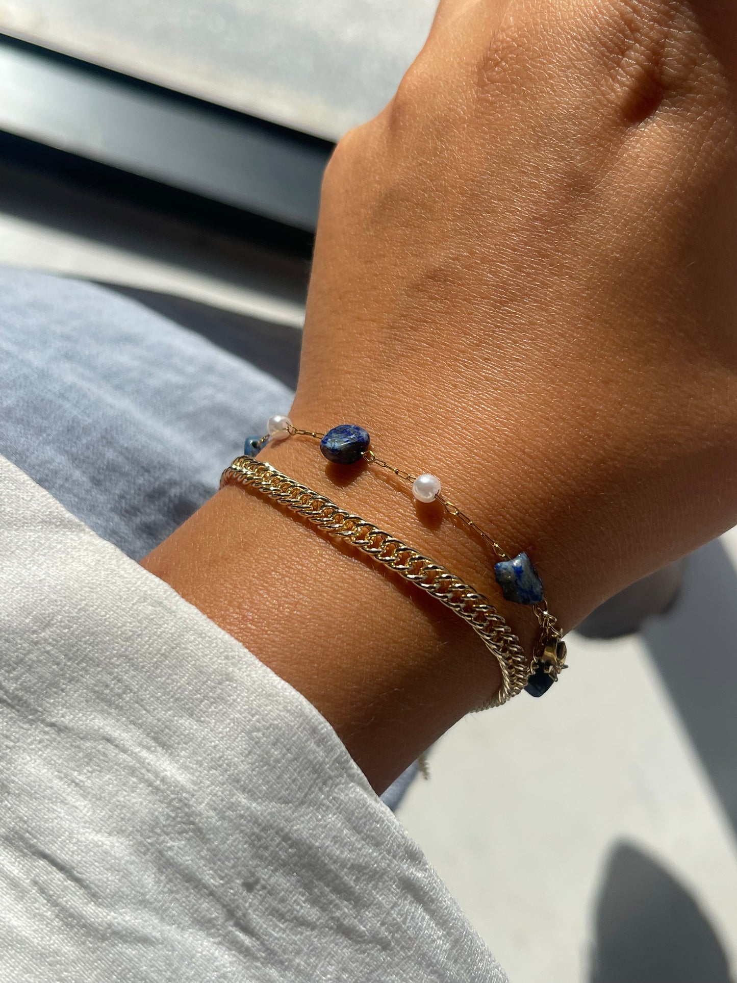 Blue Layered Iconic Bracelets (Sold Separately + Gold Plated