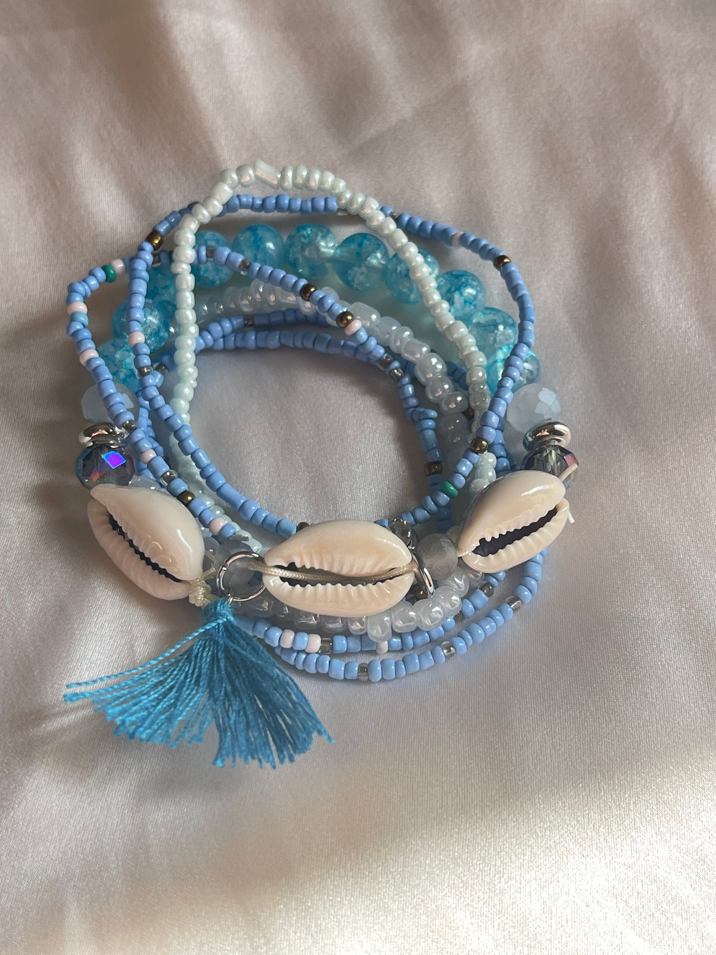 Colorful Seashell Layered Bracelets