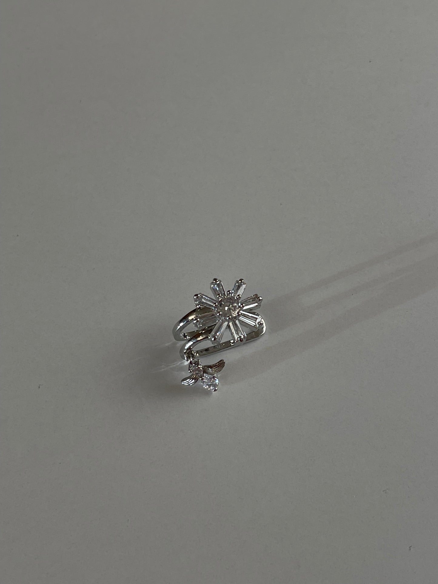 Crystal Flower Cuff Earrings
