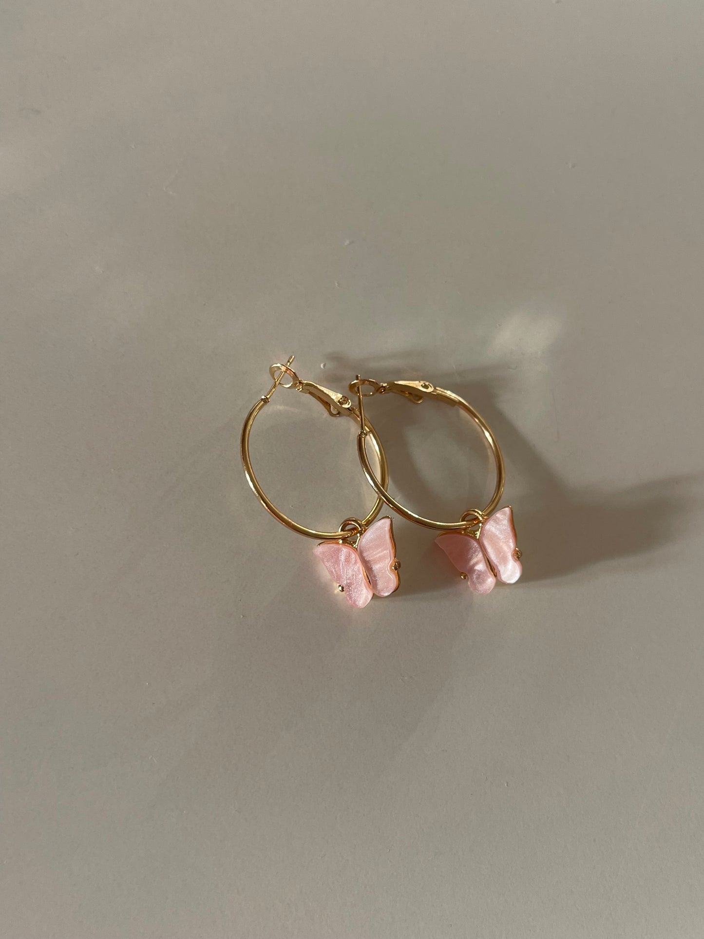 Butterfly Dangle Hoop Earrings