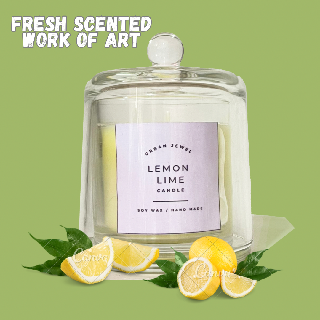 Lemon Lime- Glass Candle