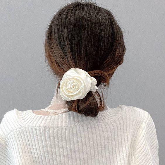 Satin Rose Hair-Tie
