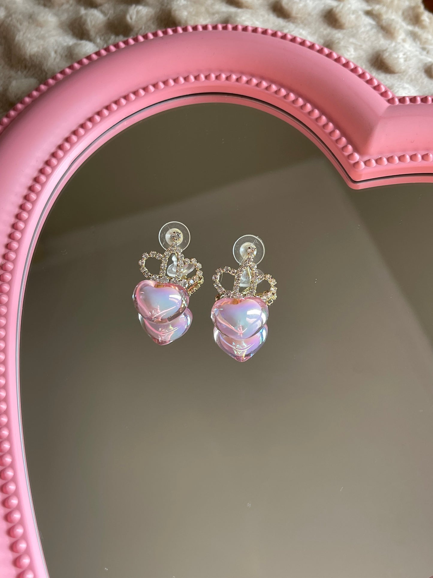 Crystal Heart Heart Statement Earrings