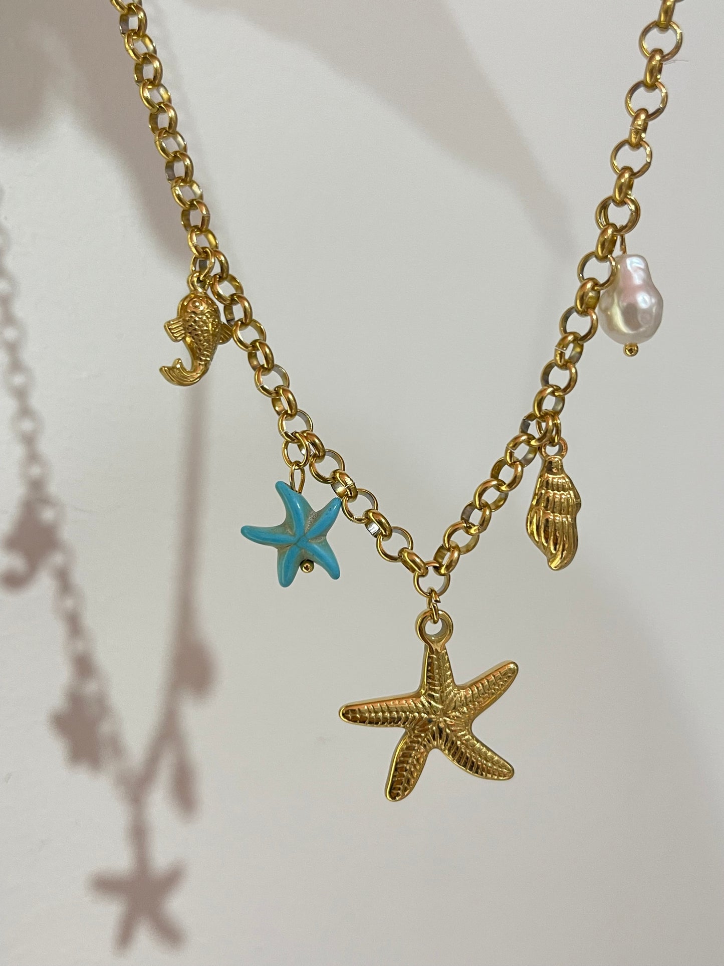 Starfish Charm Necklace- Stainless Steel