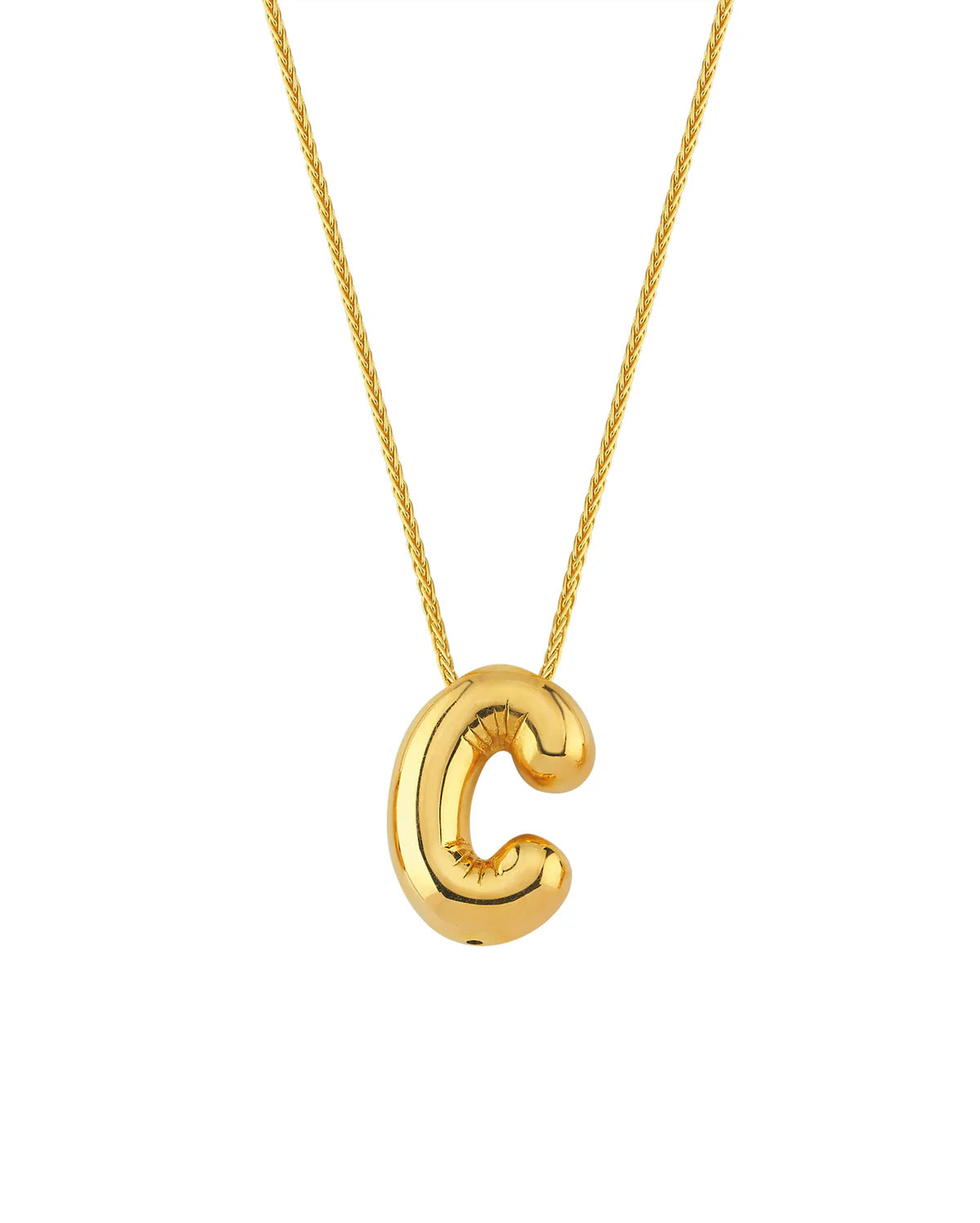 Bubble Initial Letter Necklace (Stainless Steel)