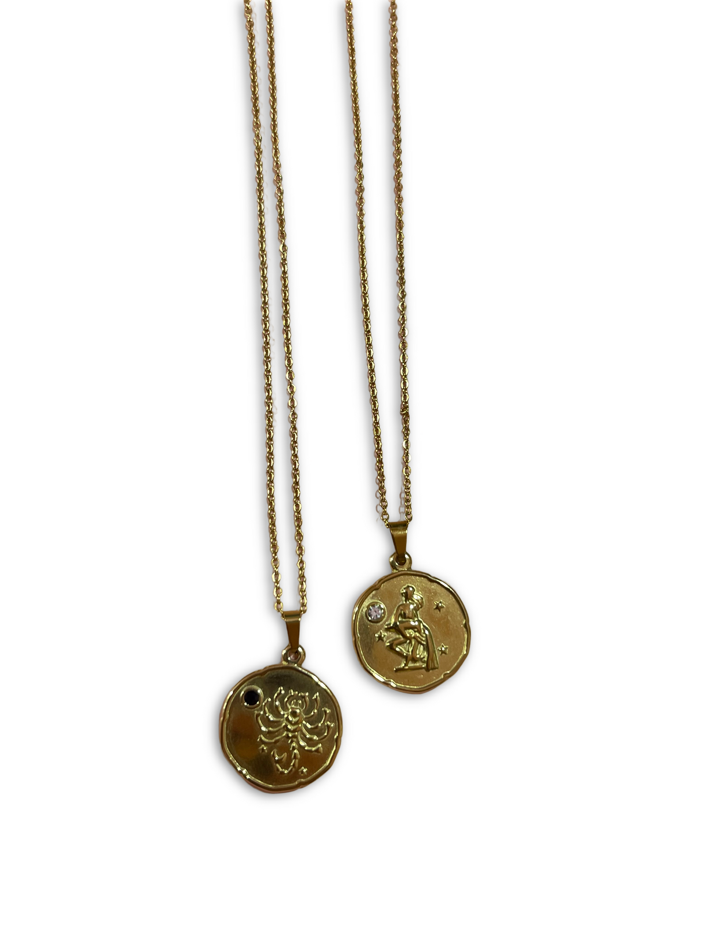 Zodiac Engraved Necklace- Stainless Steel