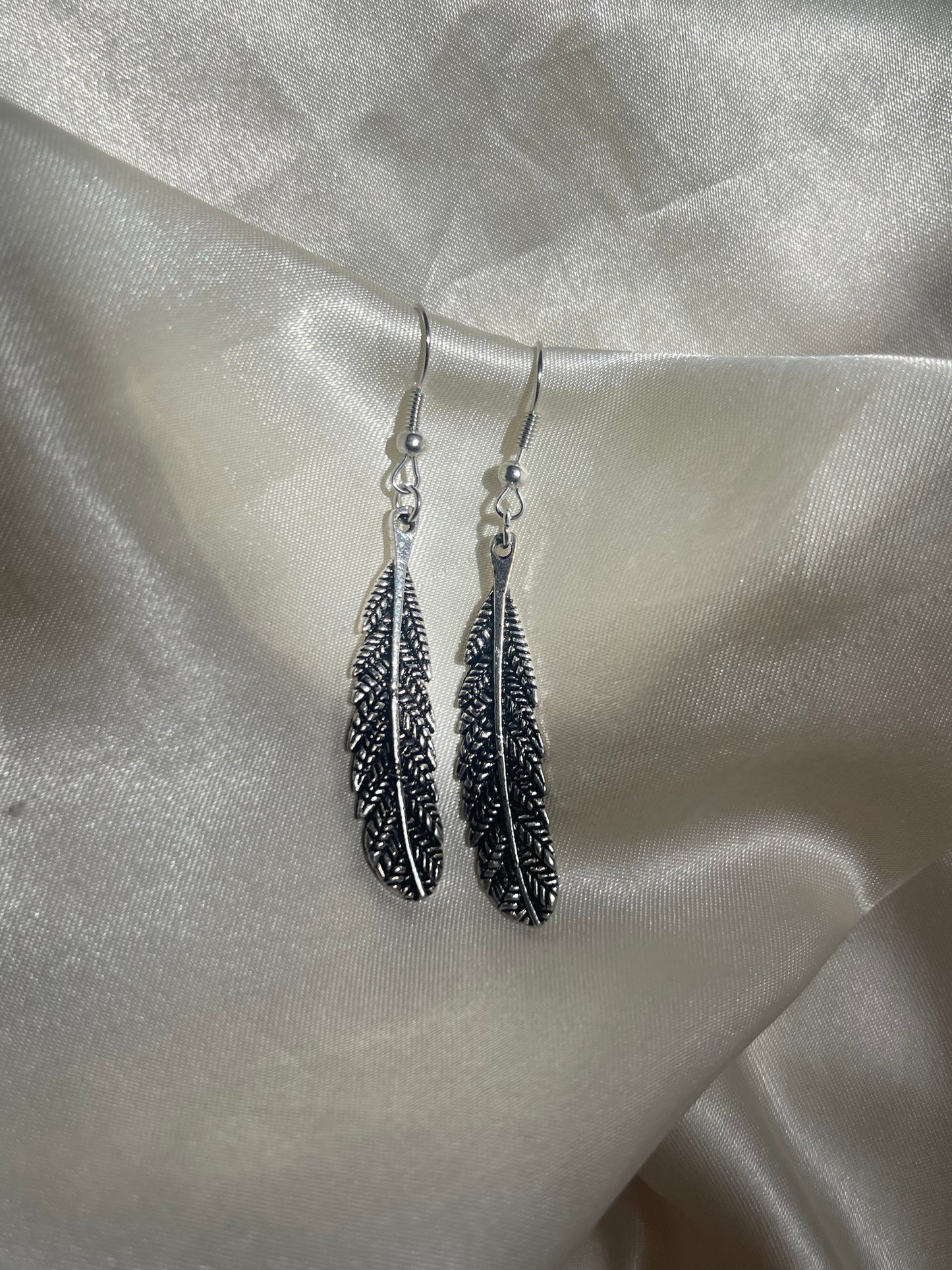 Silver Feather Earrings
