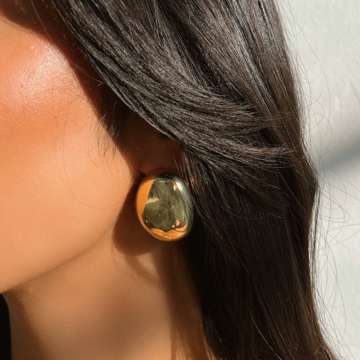 Statement Oval Earrings (Gold Plated)