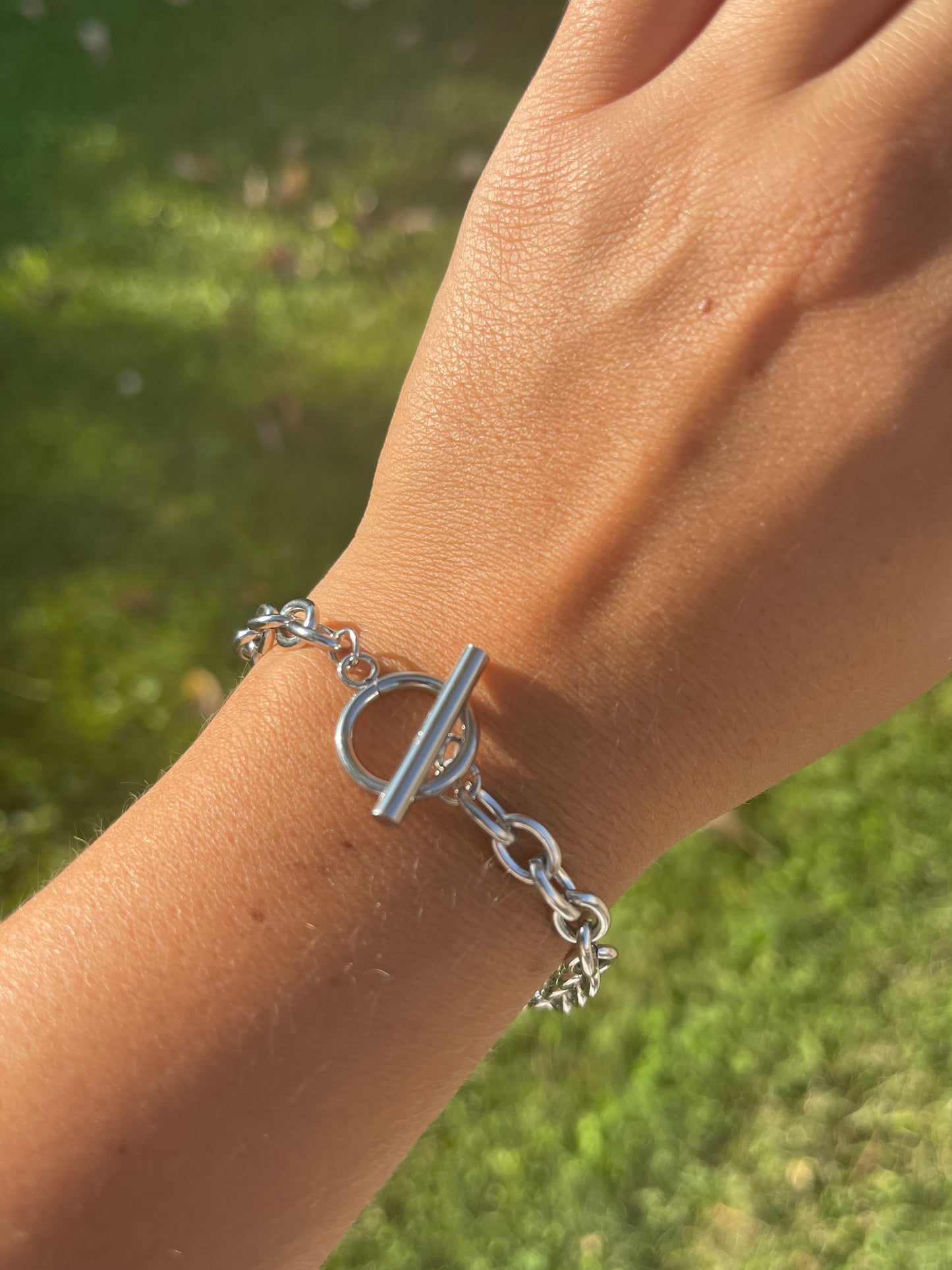 Chunky Chain Silver Bracelet (Stainless Steel)