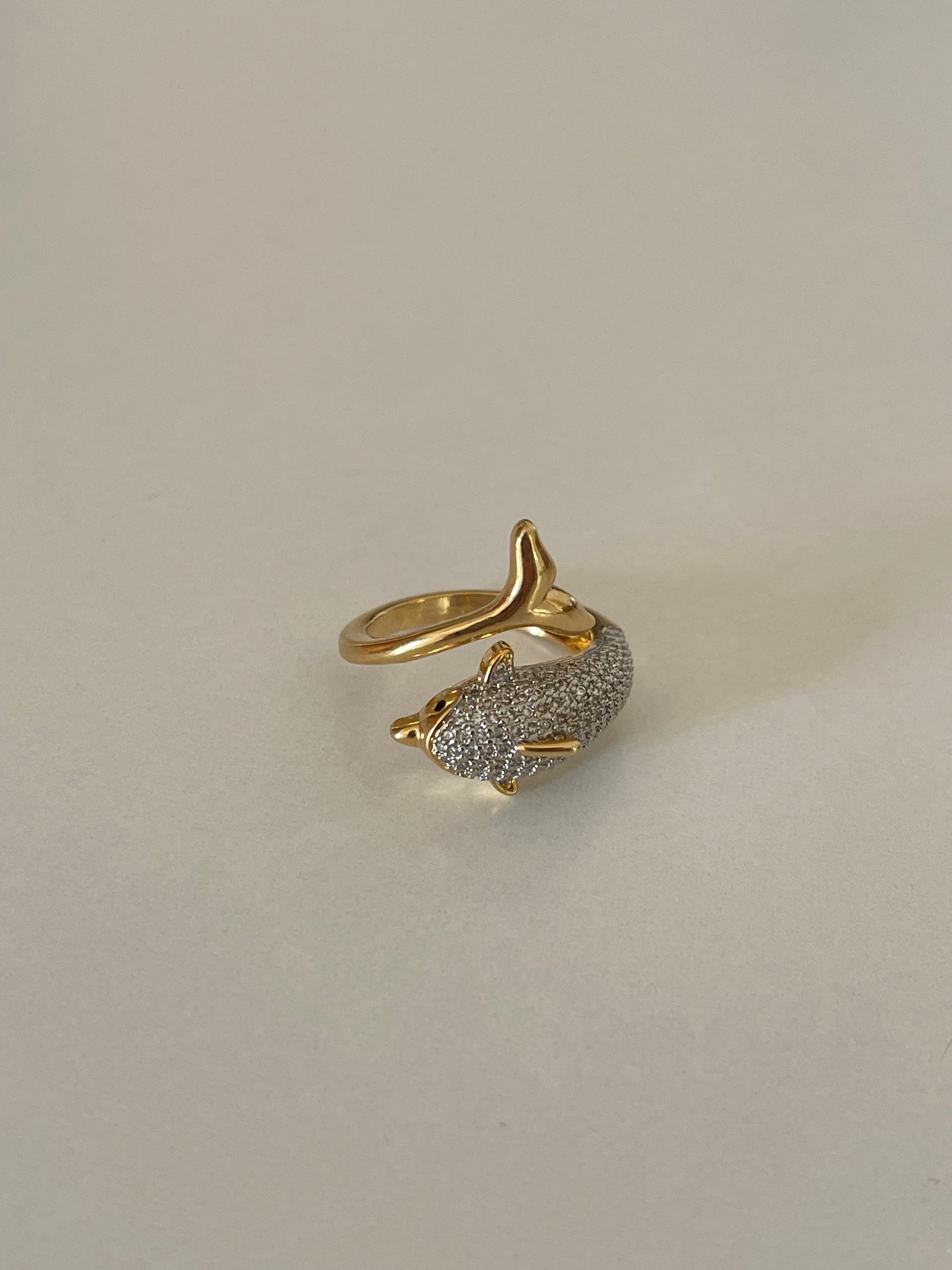 Crystal Dolphin Ring (Gold Plated & Exclusive )