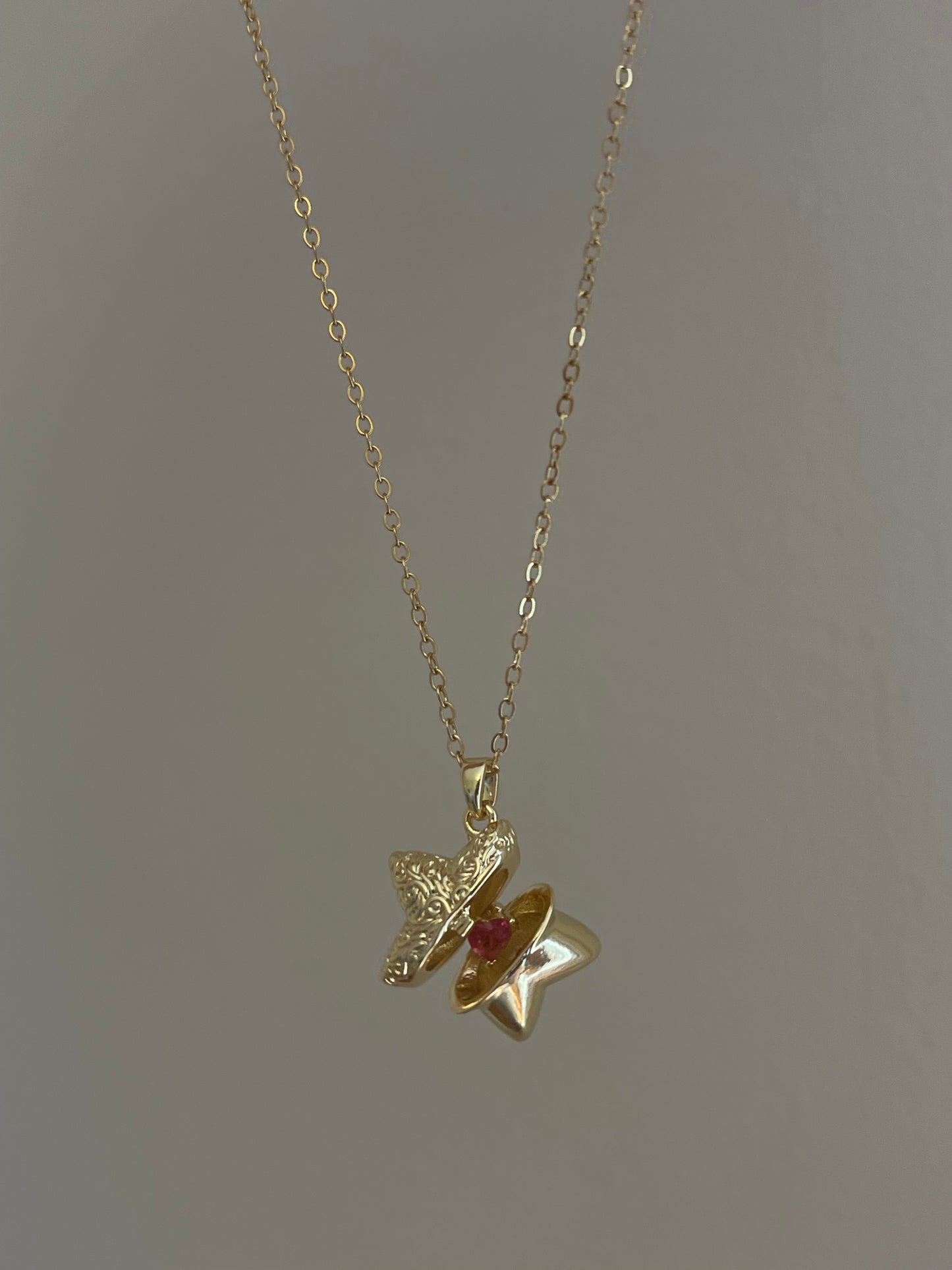 Star Locket Necklace (Stainless Steel)
