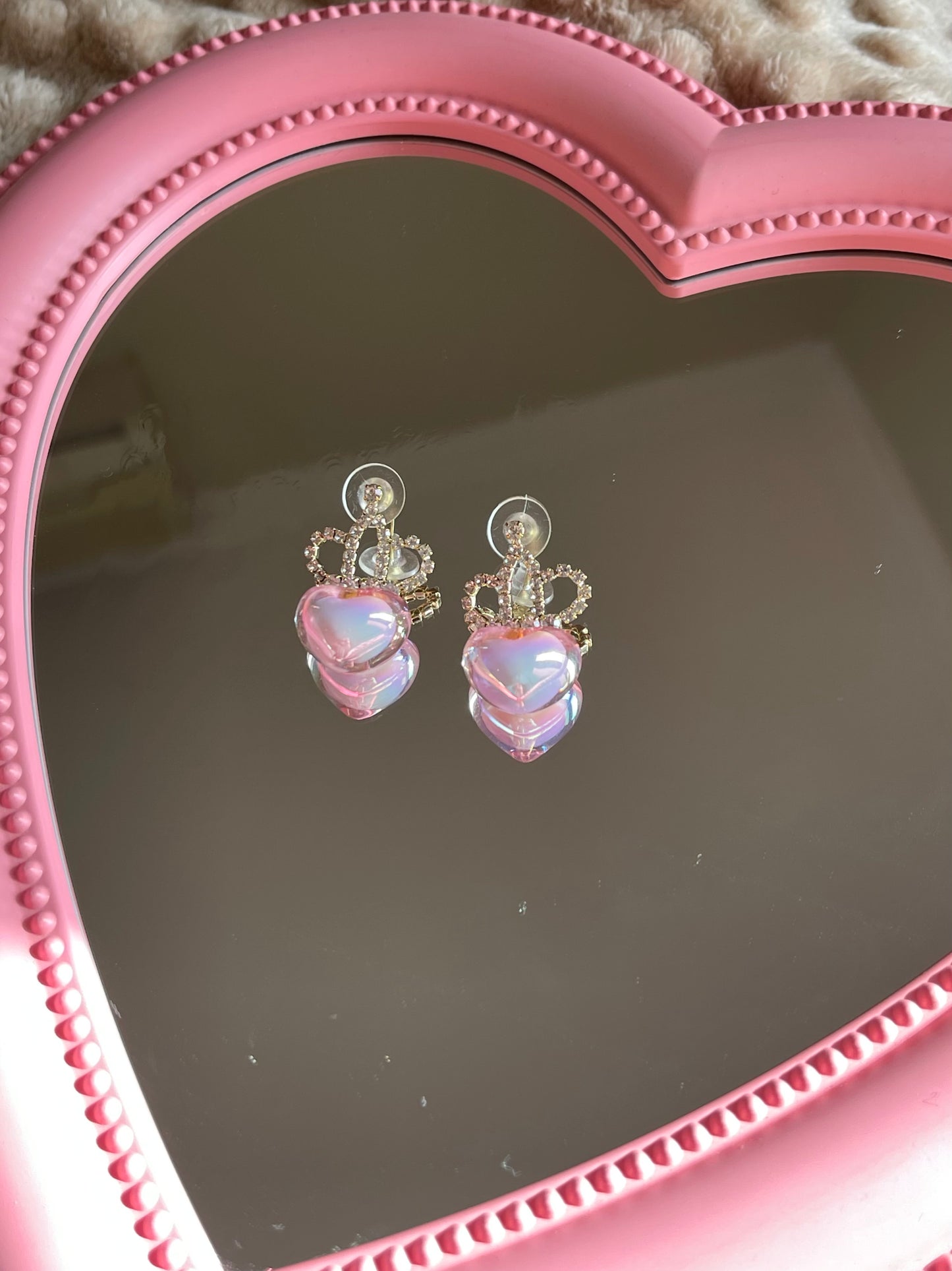 Crystal Heart Heart Statement Earrings