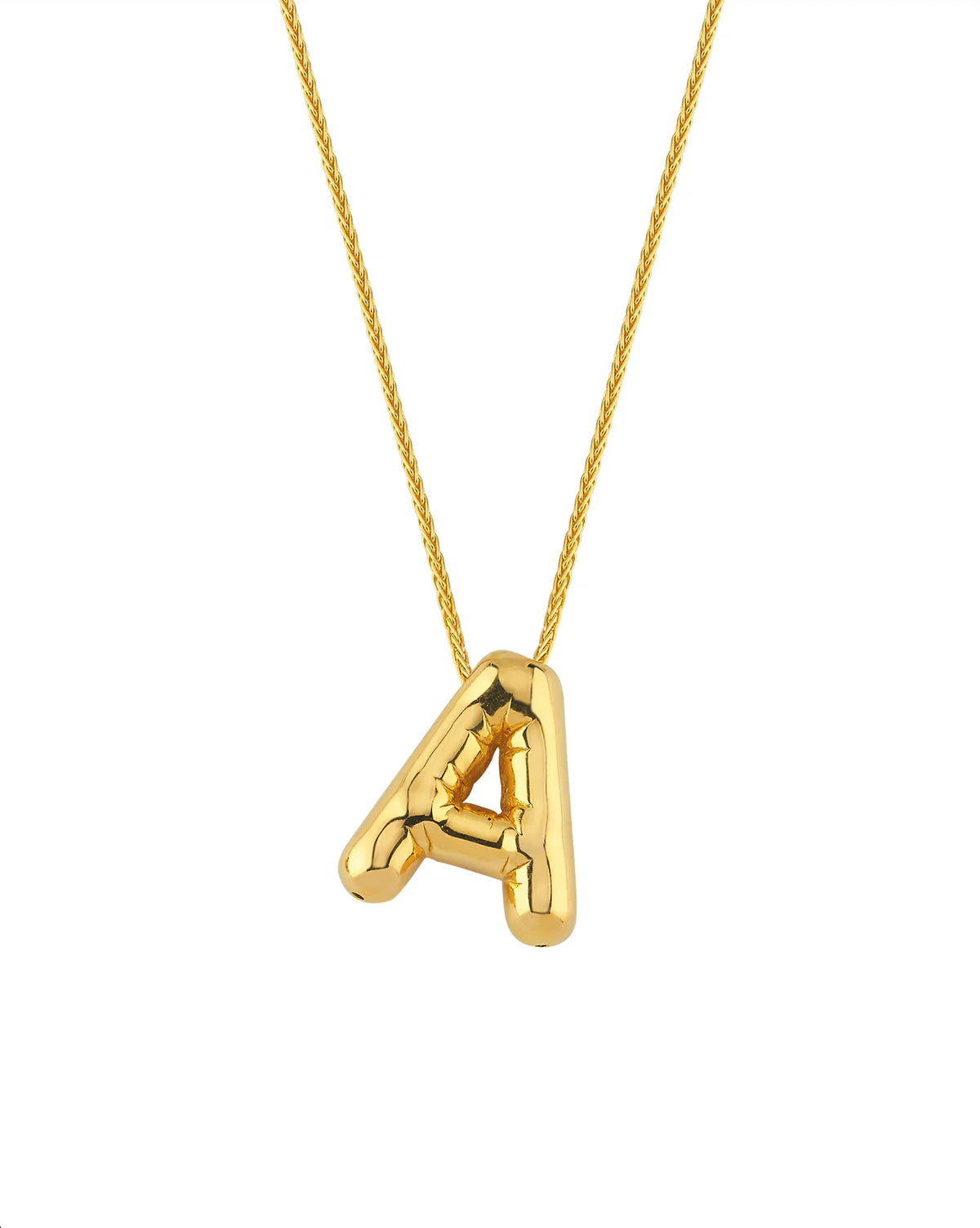 Bubble Initial Letter Necklace (Stainless Steel)