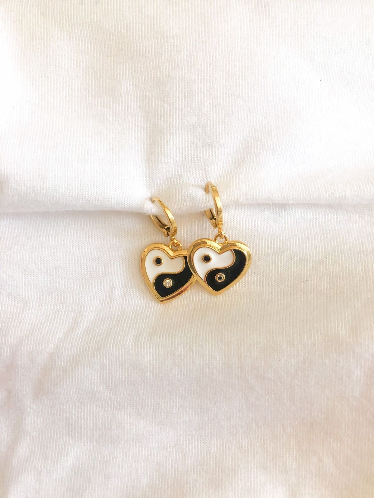 Heart Ying Yang Earrings