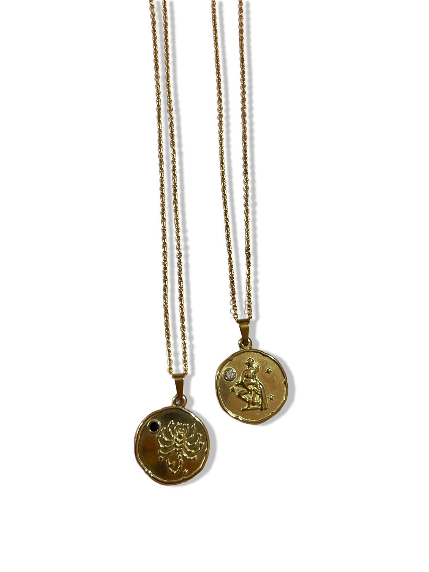 Zodiac Engraved Necklace- Stainless Steel