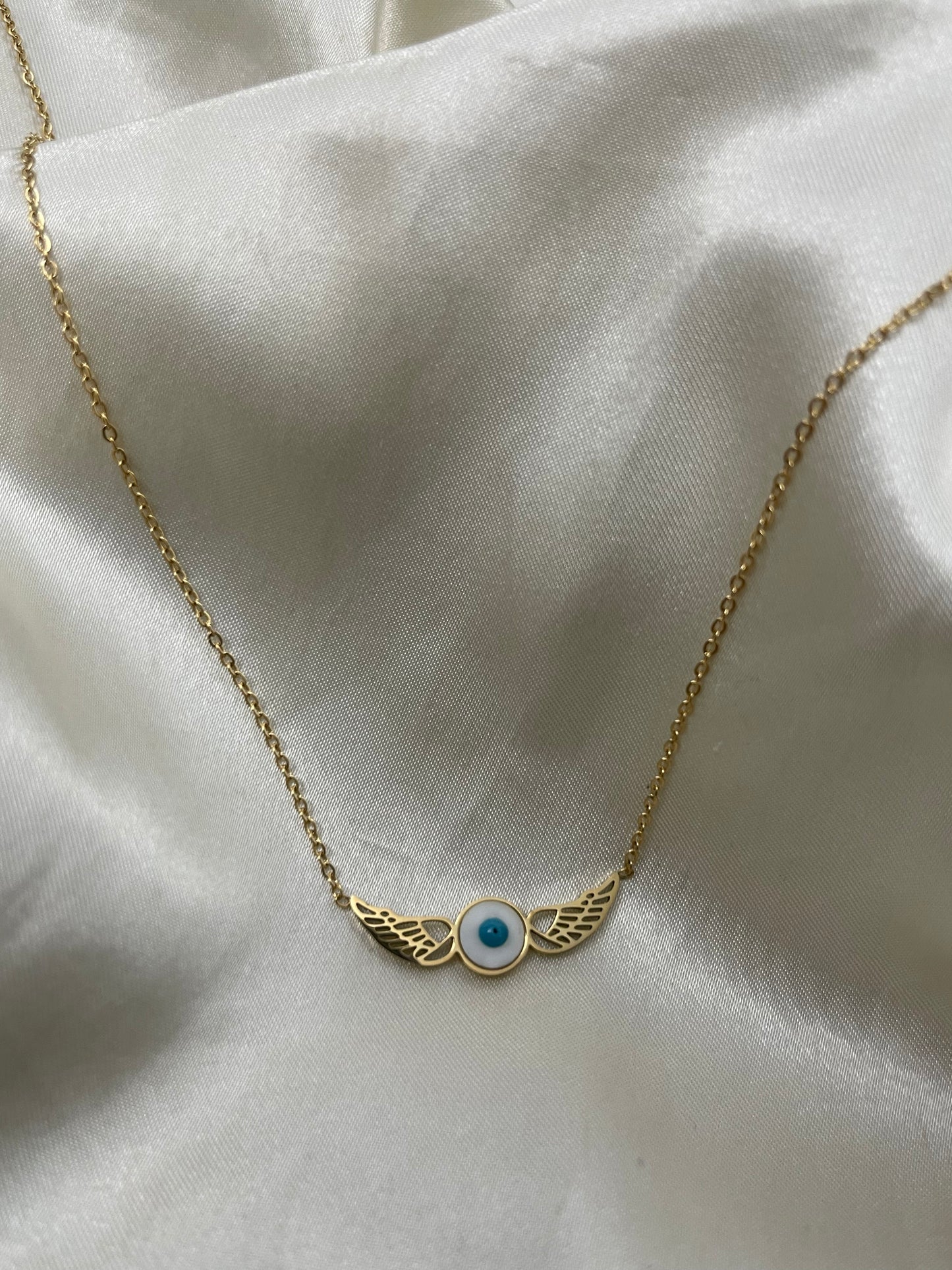Evil Eye Wings Necklace (Stainless Steel)