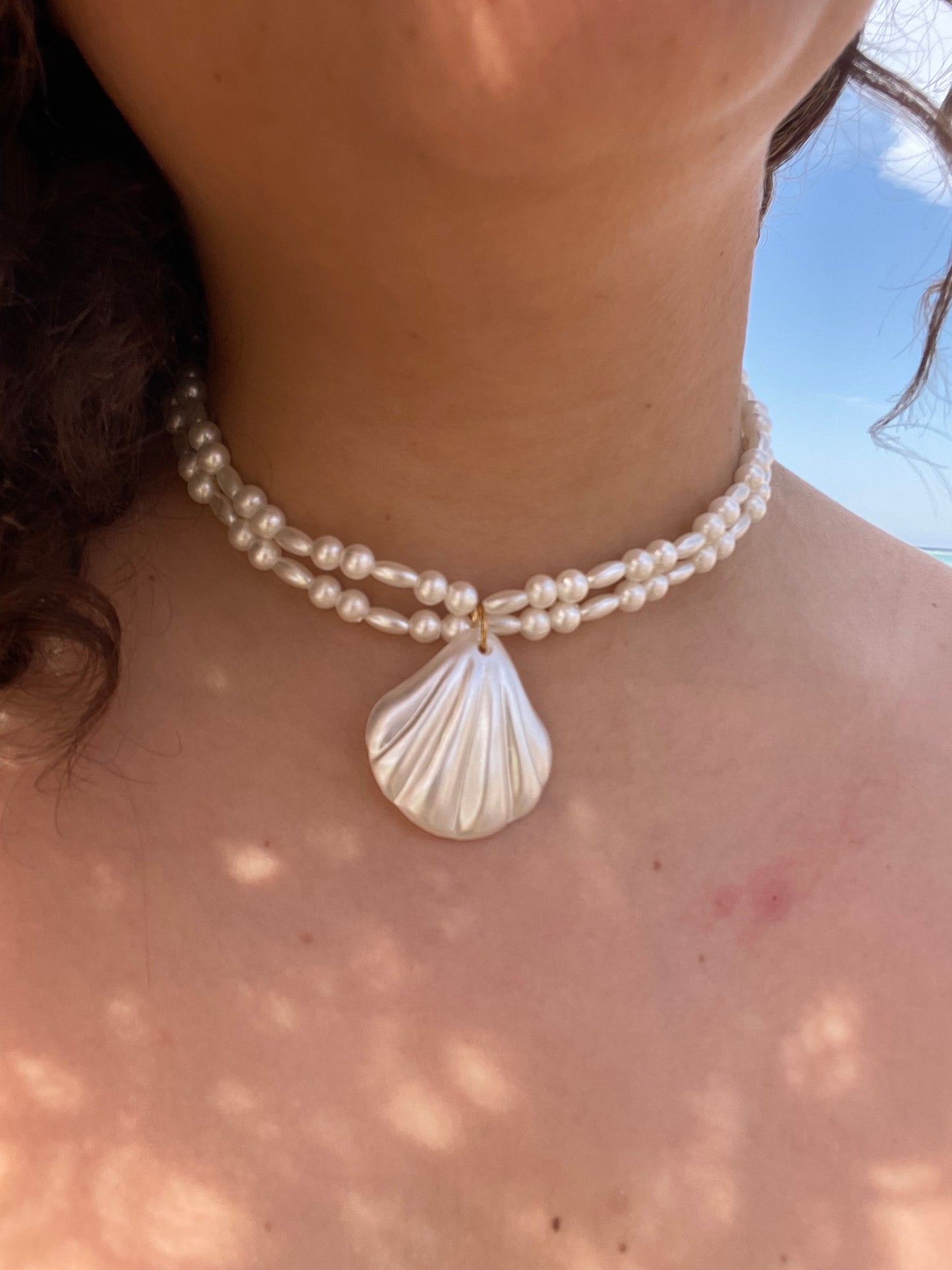 Pearly Seashell Statement Necklace