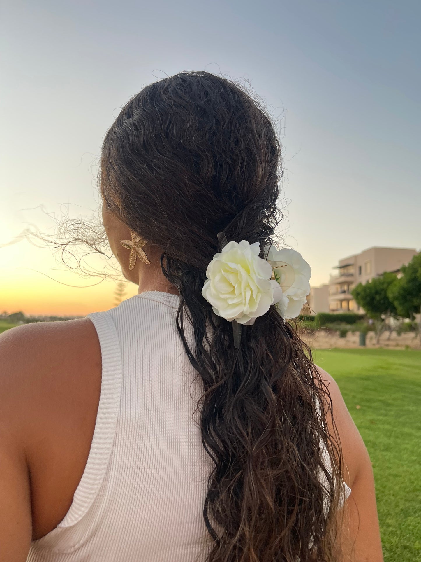Rose Floral Claw Clip