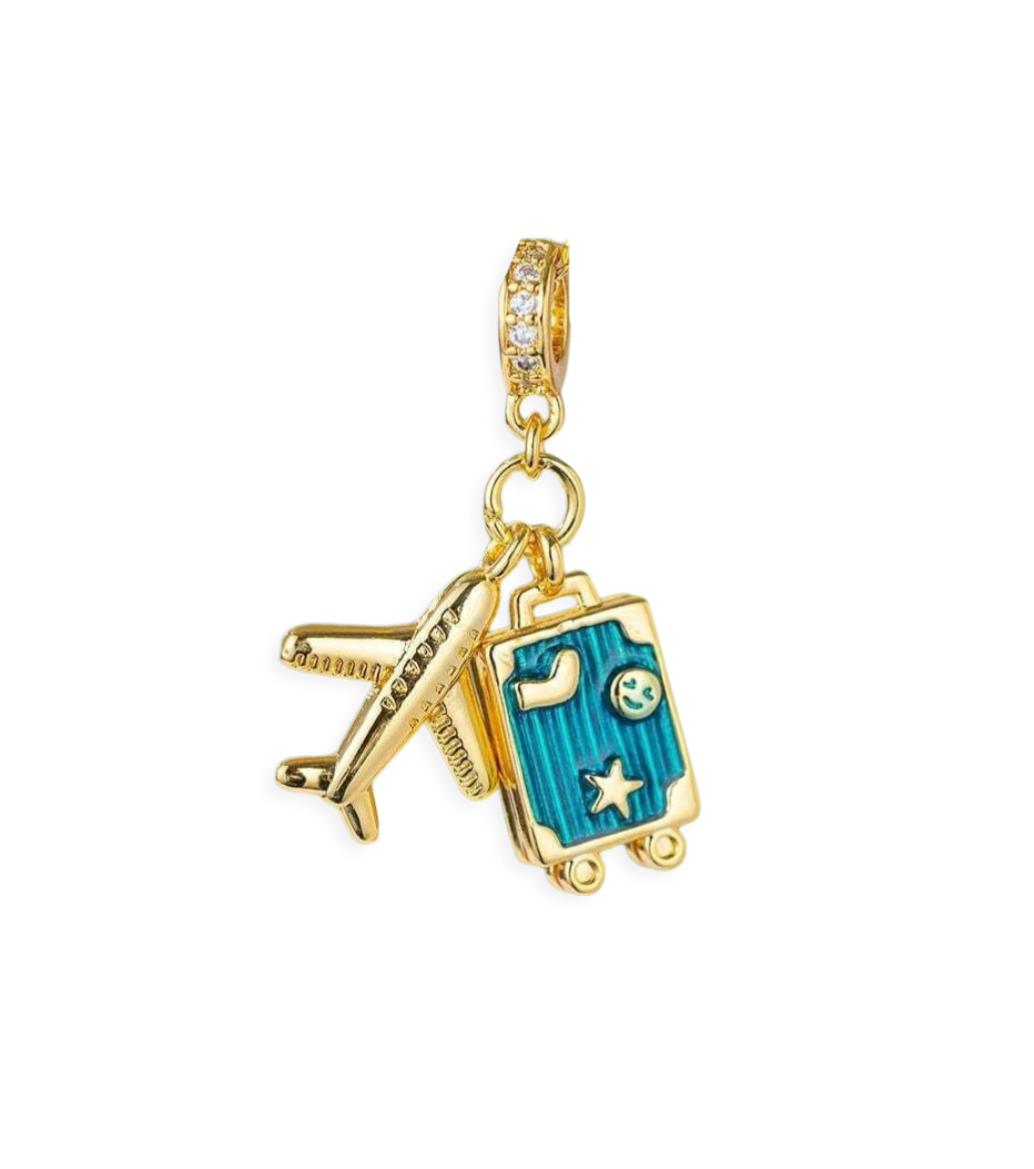 Travel Addict- Gold Plated Charm