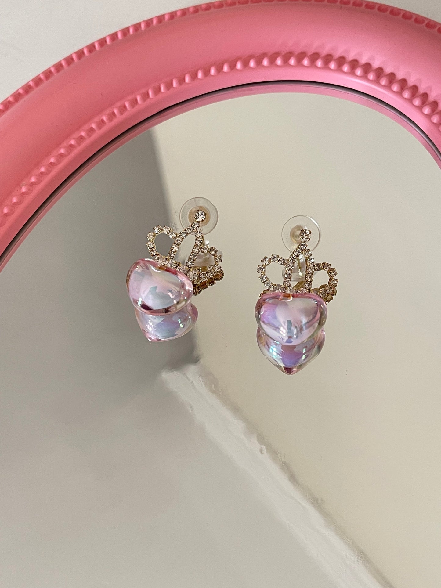 Crystal Heart Heart Statement Earrings
