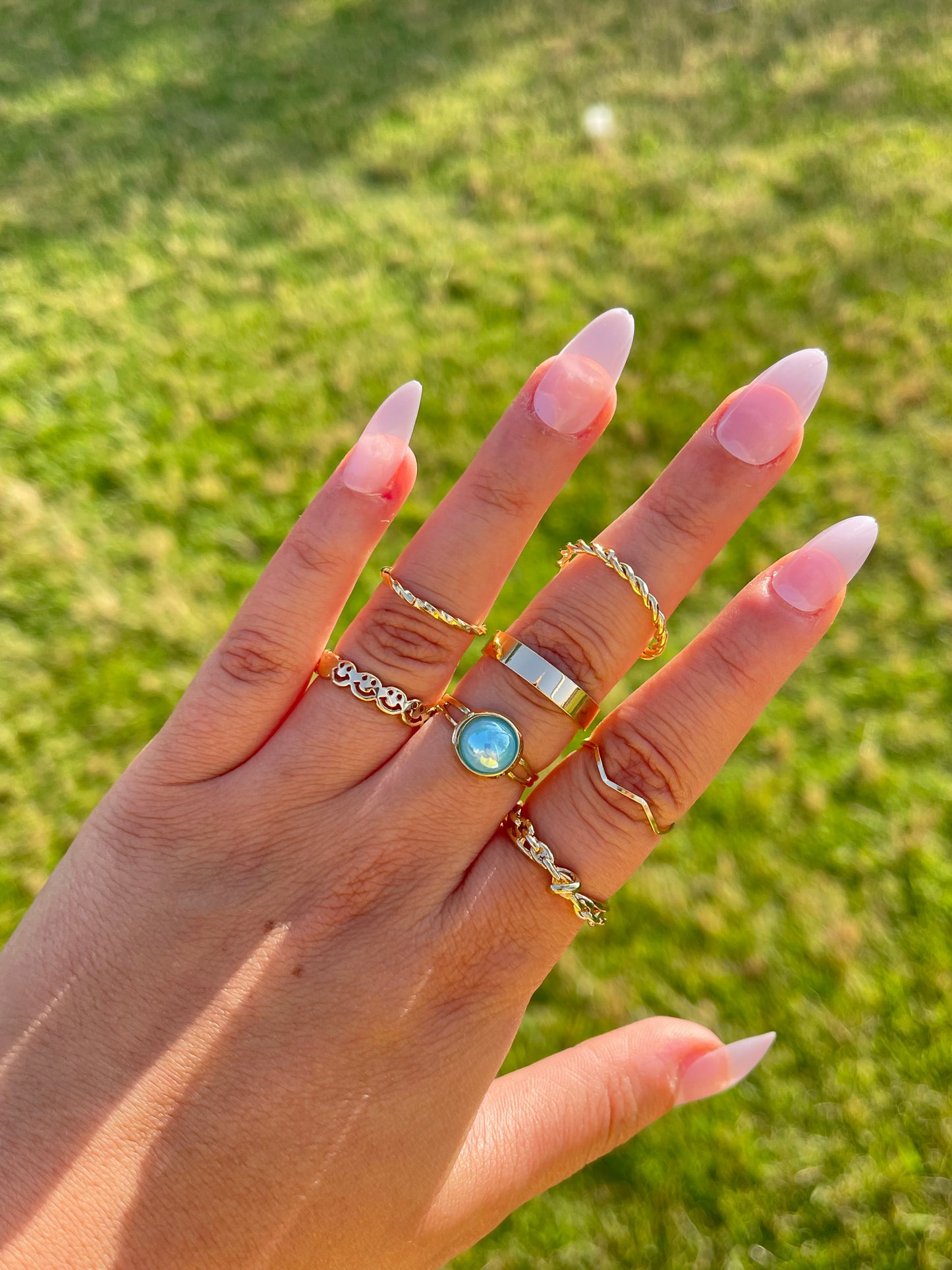 Blue Marble Ring Set 3.0