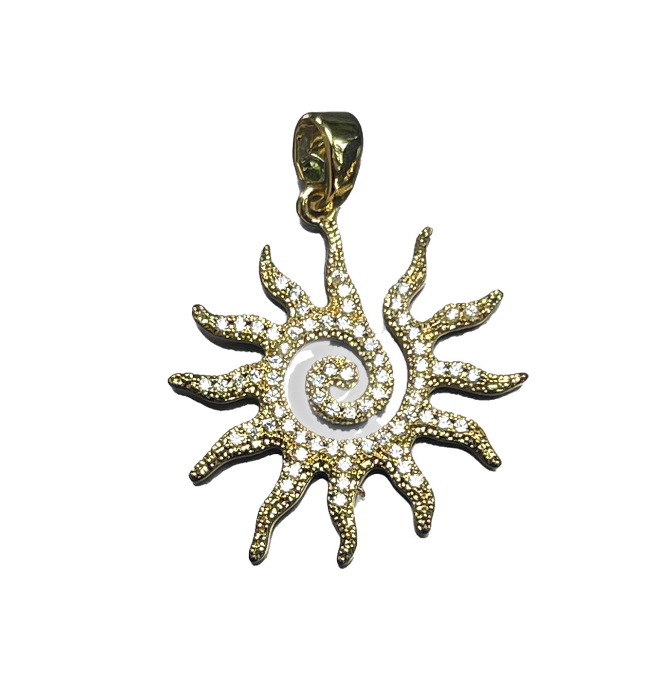 Crystal Sun Charm- Gold Plated