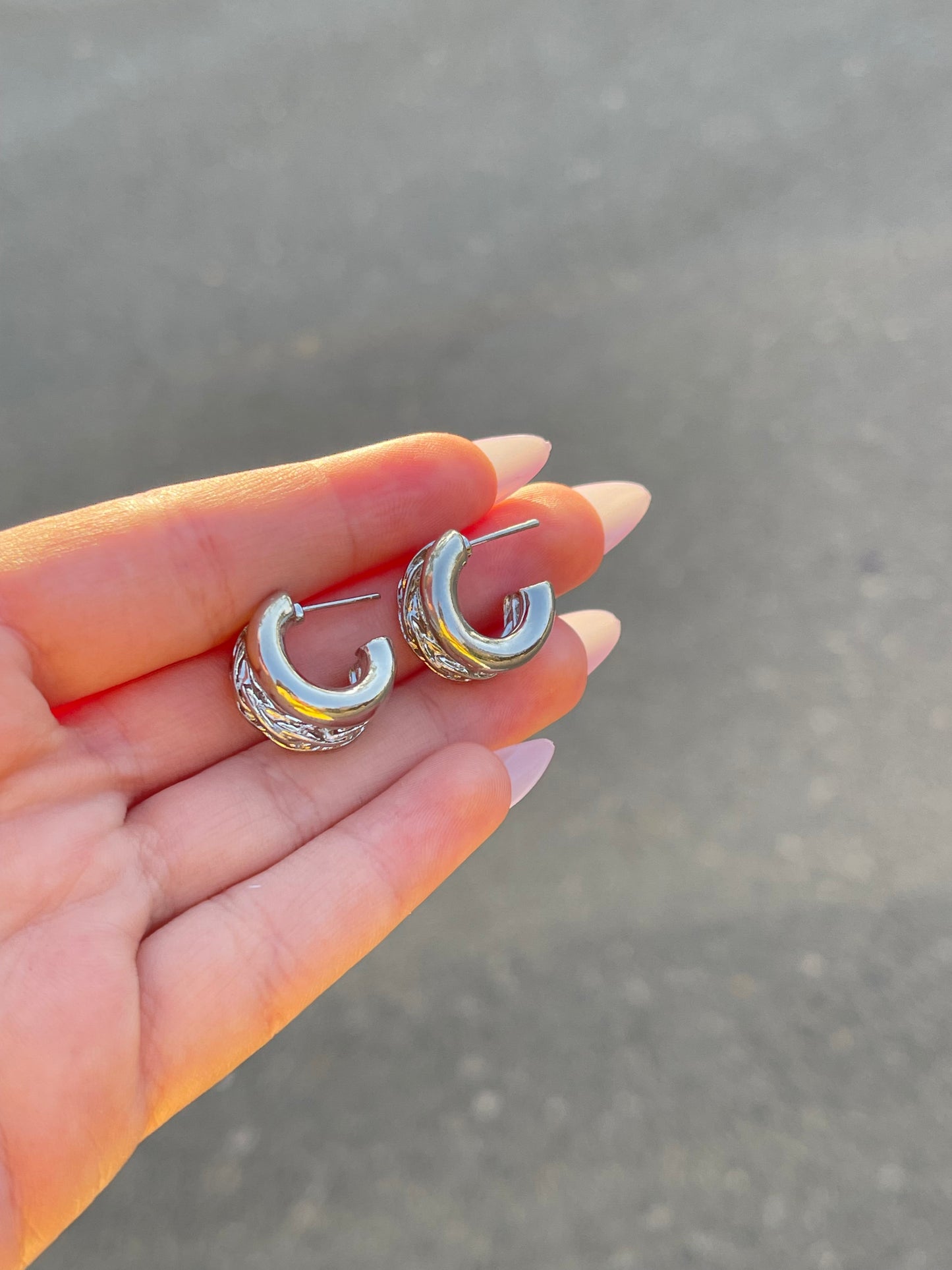 Mini Chained Hoop Earrings