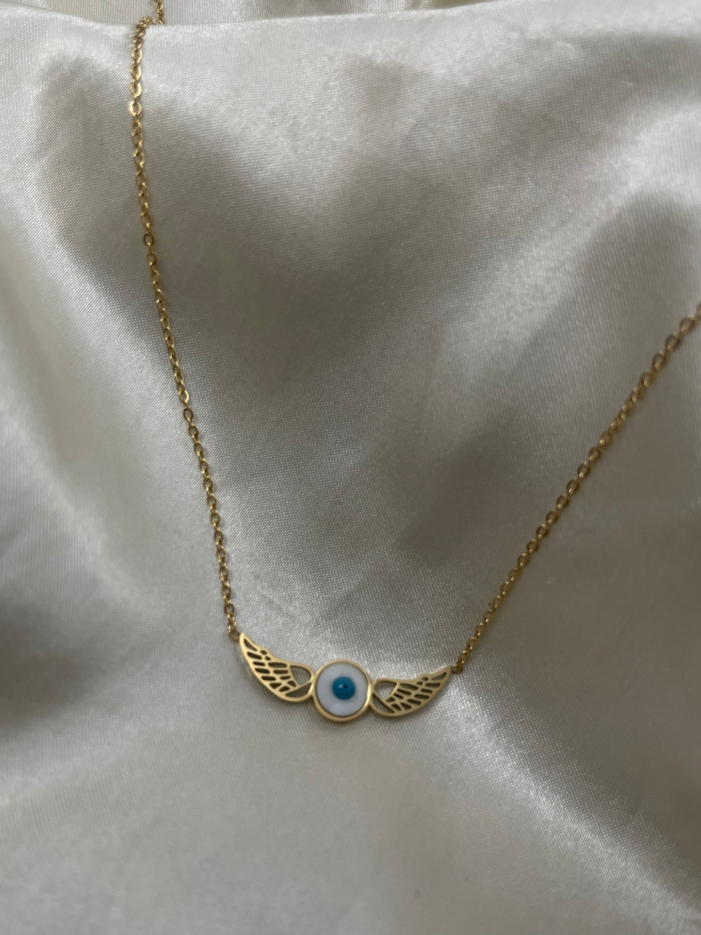 Evil Eye Wings Necklace (Stainless Steel)