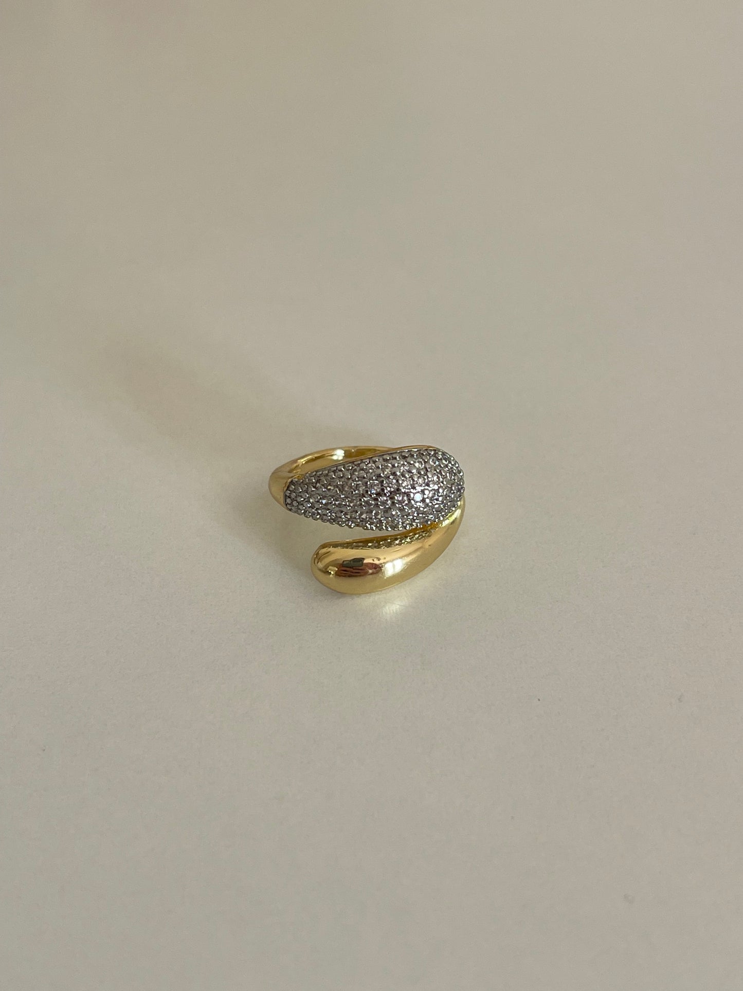 Double Crystal Ring (Gold Plated)