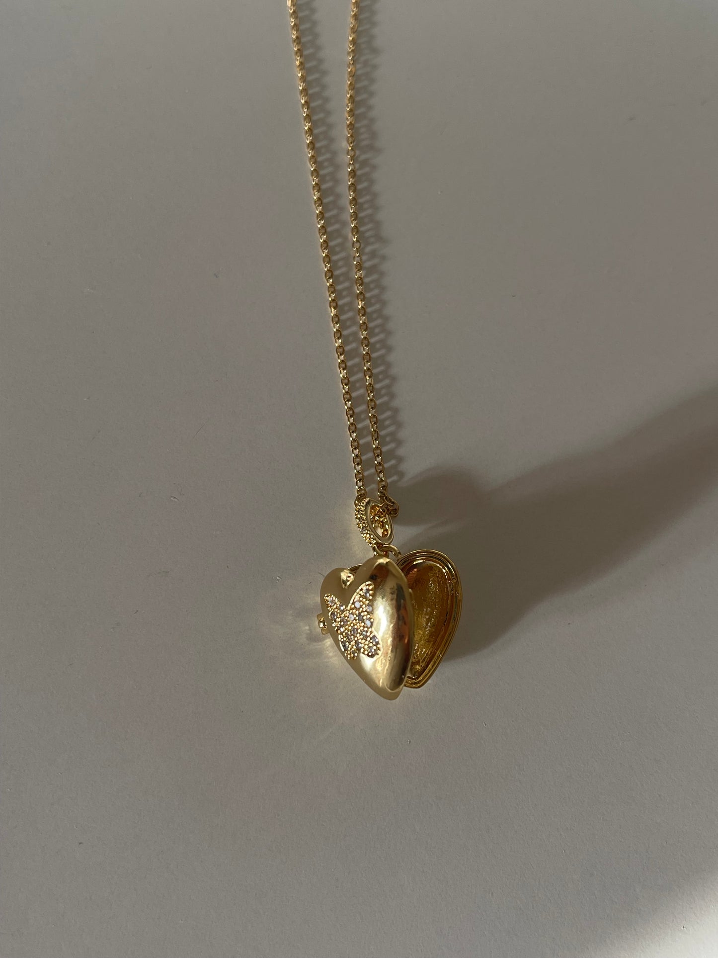Heart Locket Necklace - Butterfly Edition (Stainless Steel)