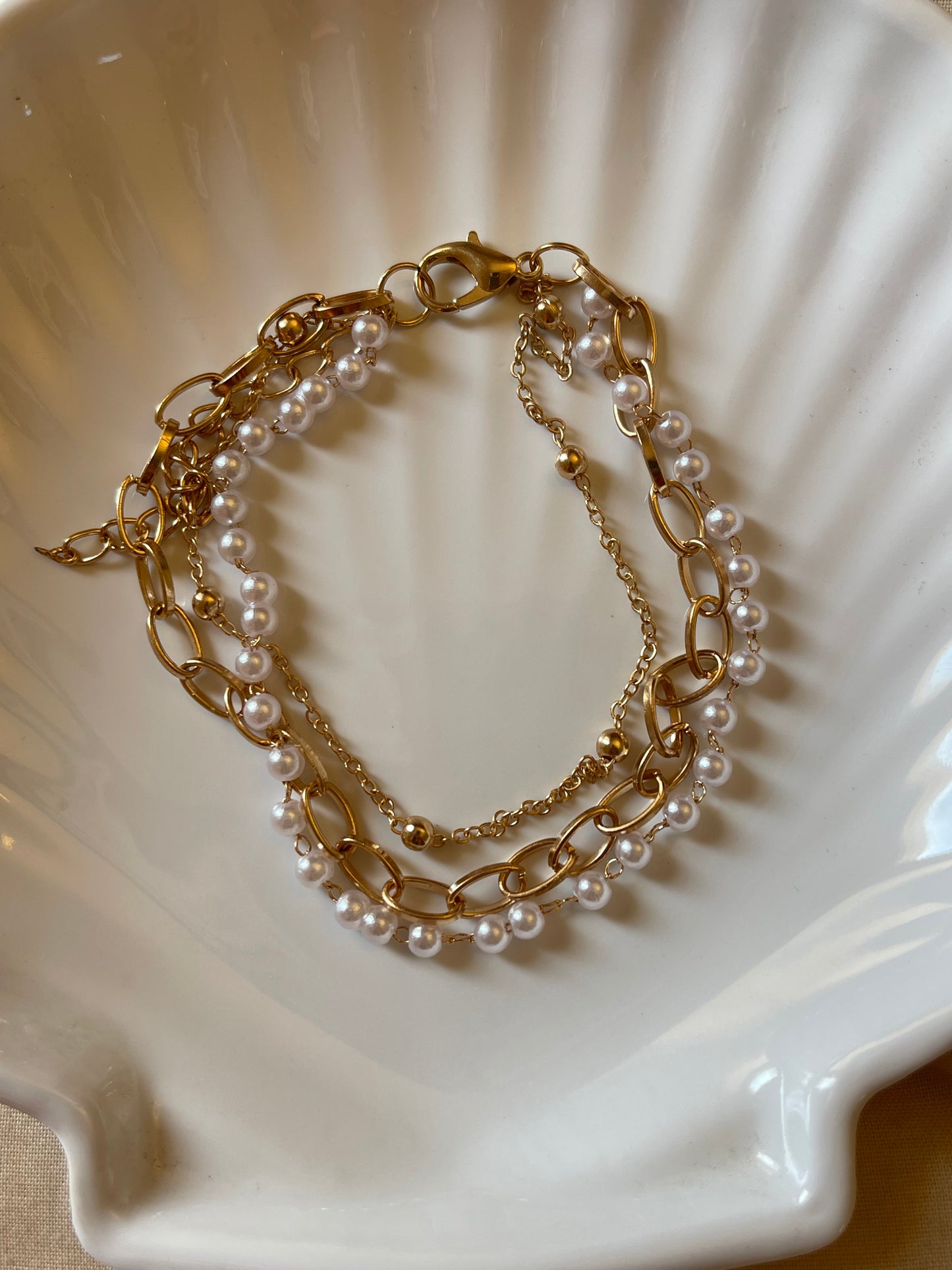 Layered Pearl Anklet