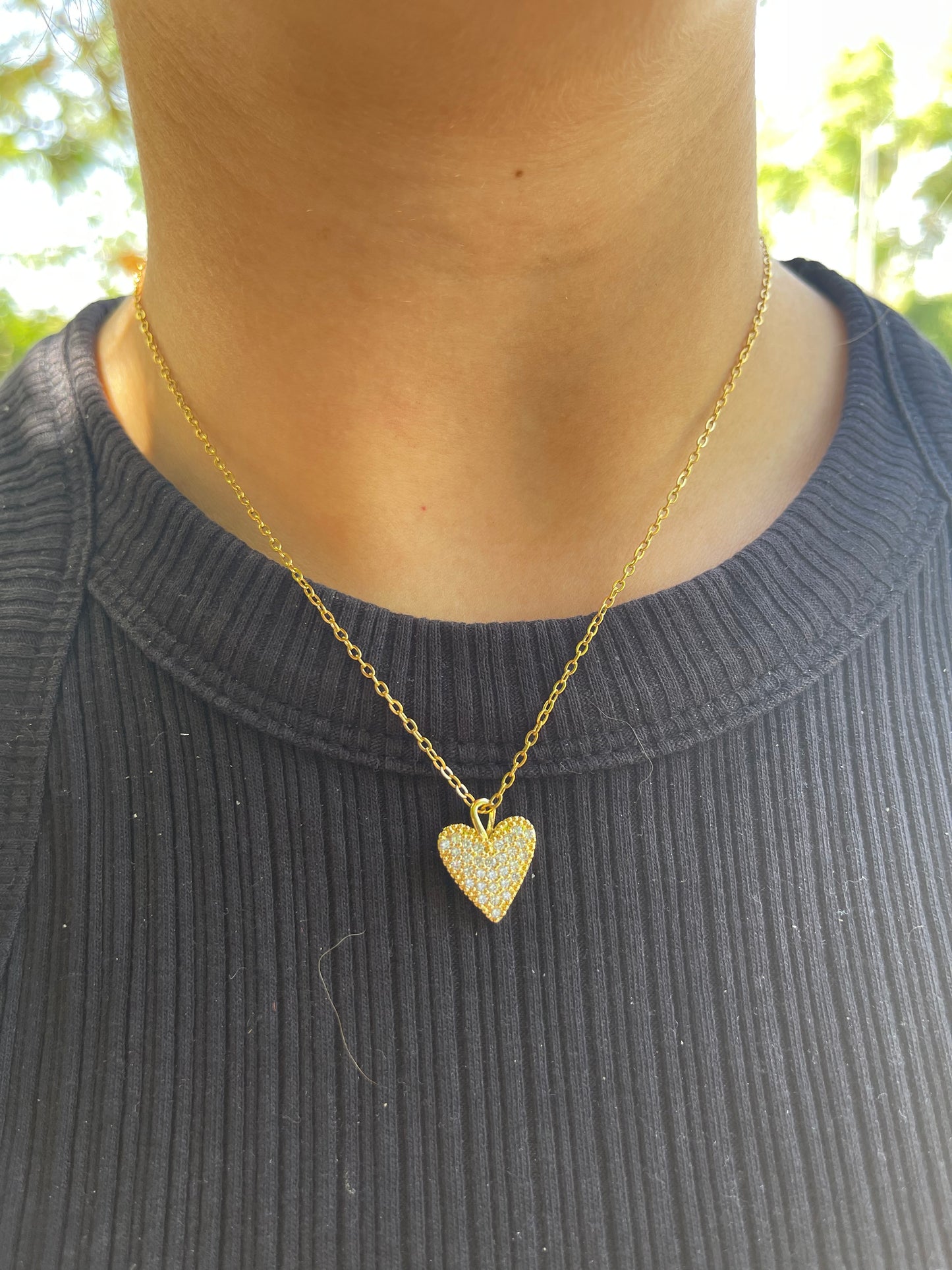 Crystal Heart Necklace (Stainless Steel)