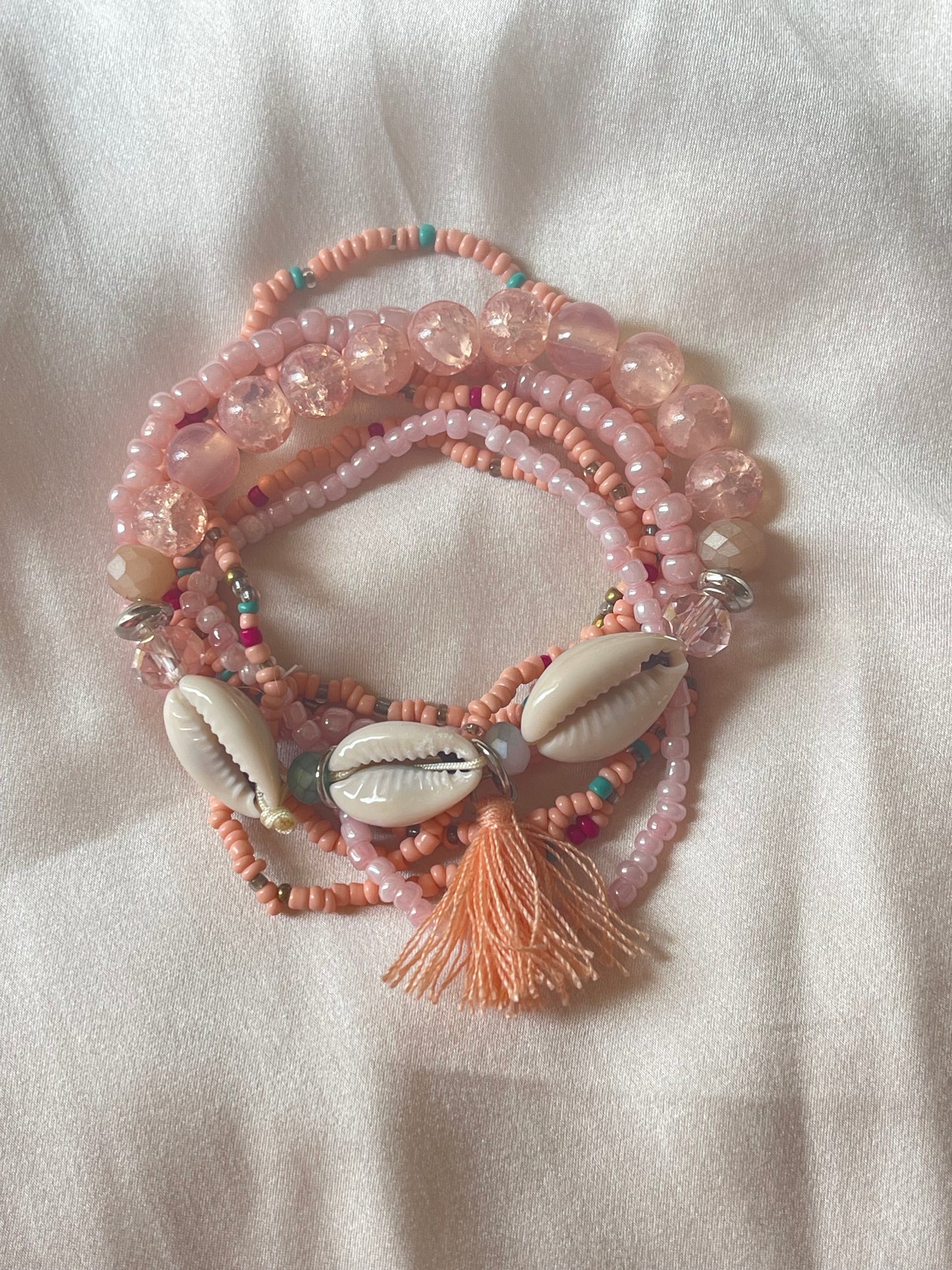 Colorful Seashell Layered Bracelets
