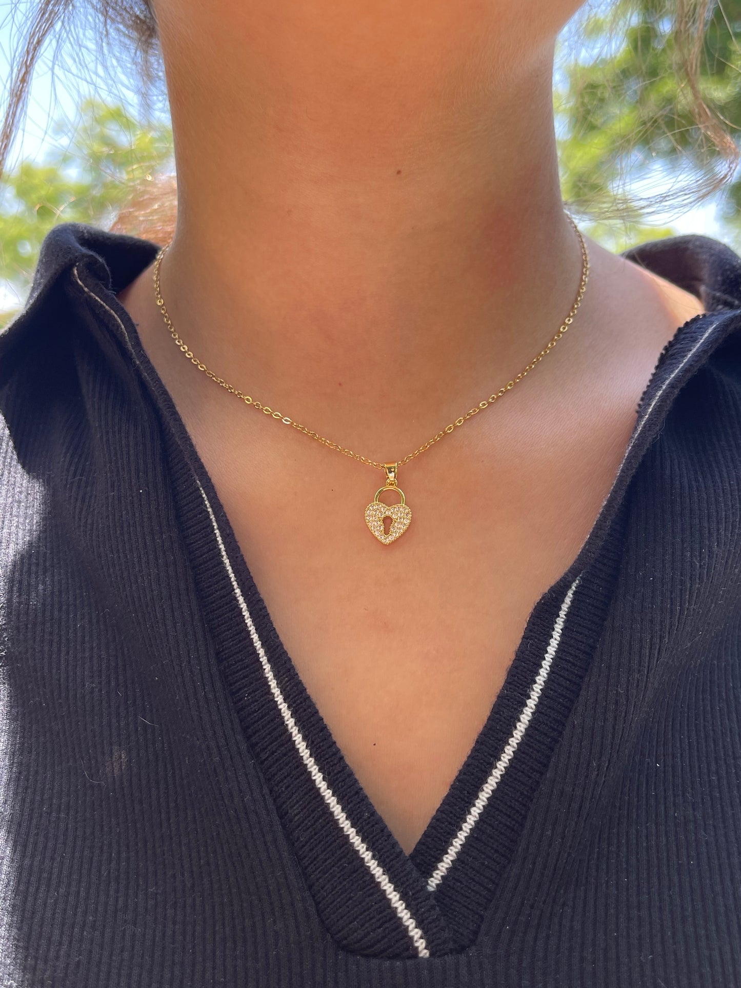 Heart Lock Necklace (Stainless Steel)