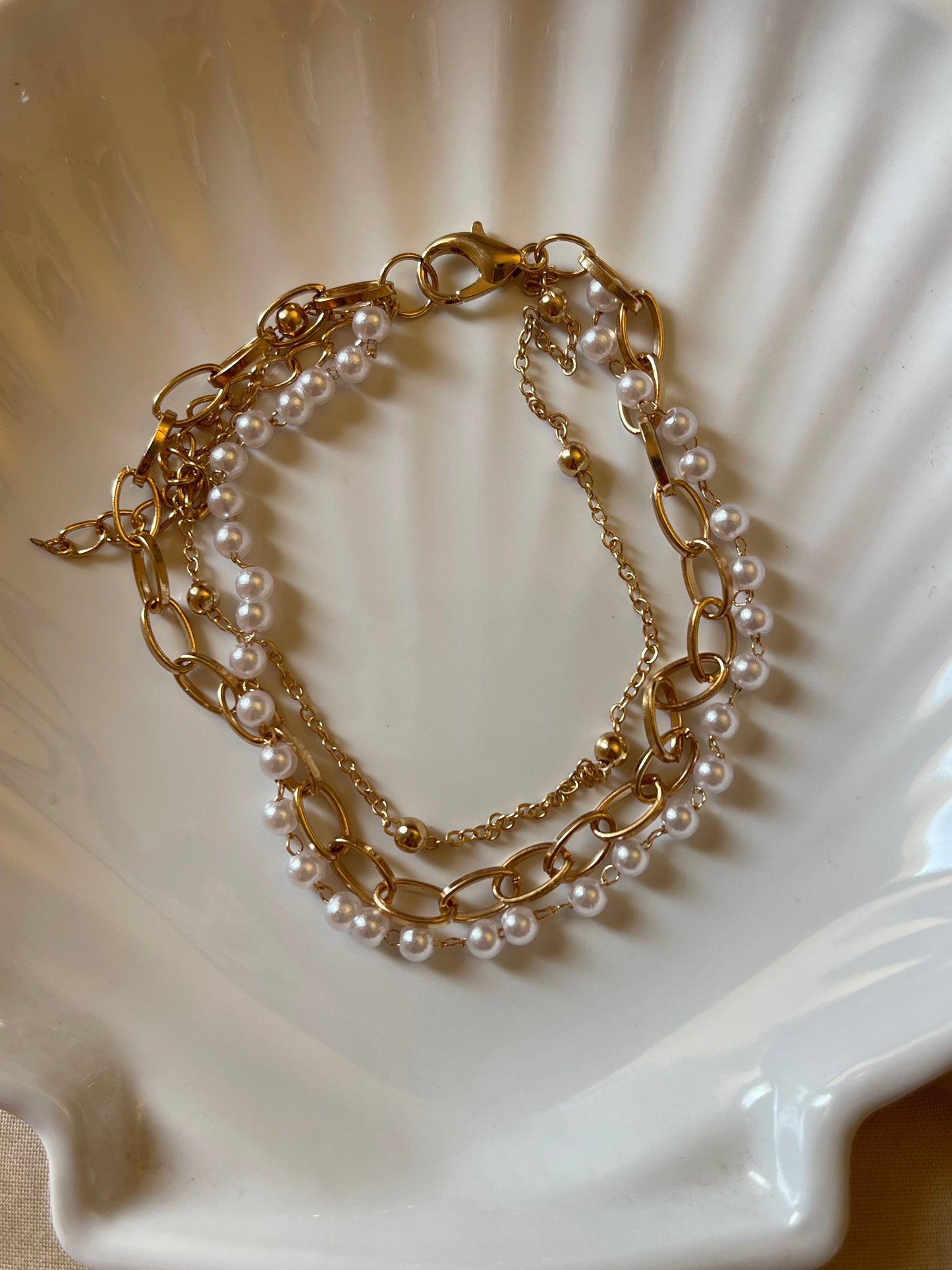 Layered Pearl Anklet