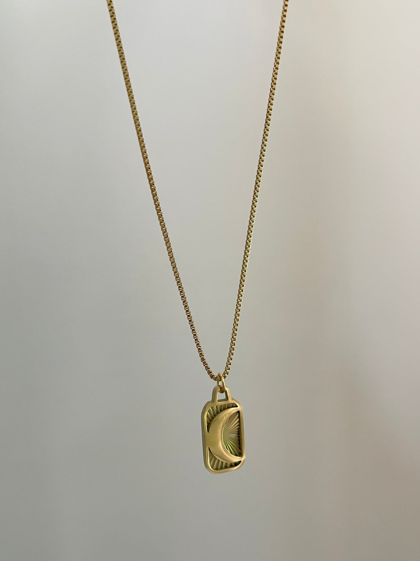 Moon Frame Necklace (Stainless Steel)