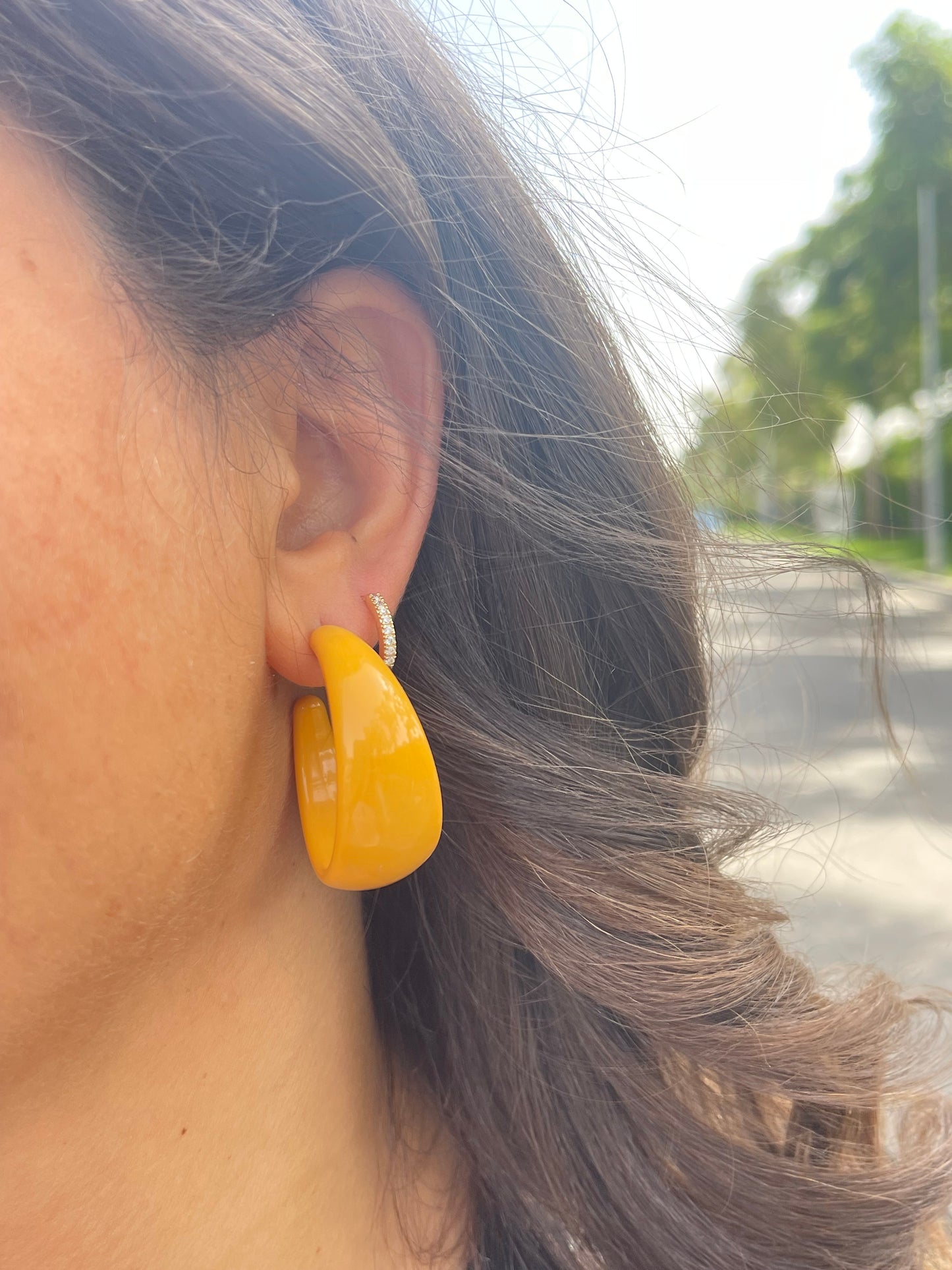 Chunky Orange Hoop Earrings