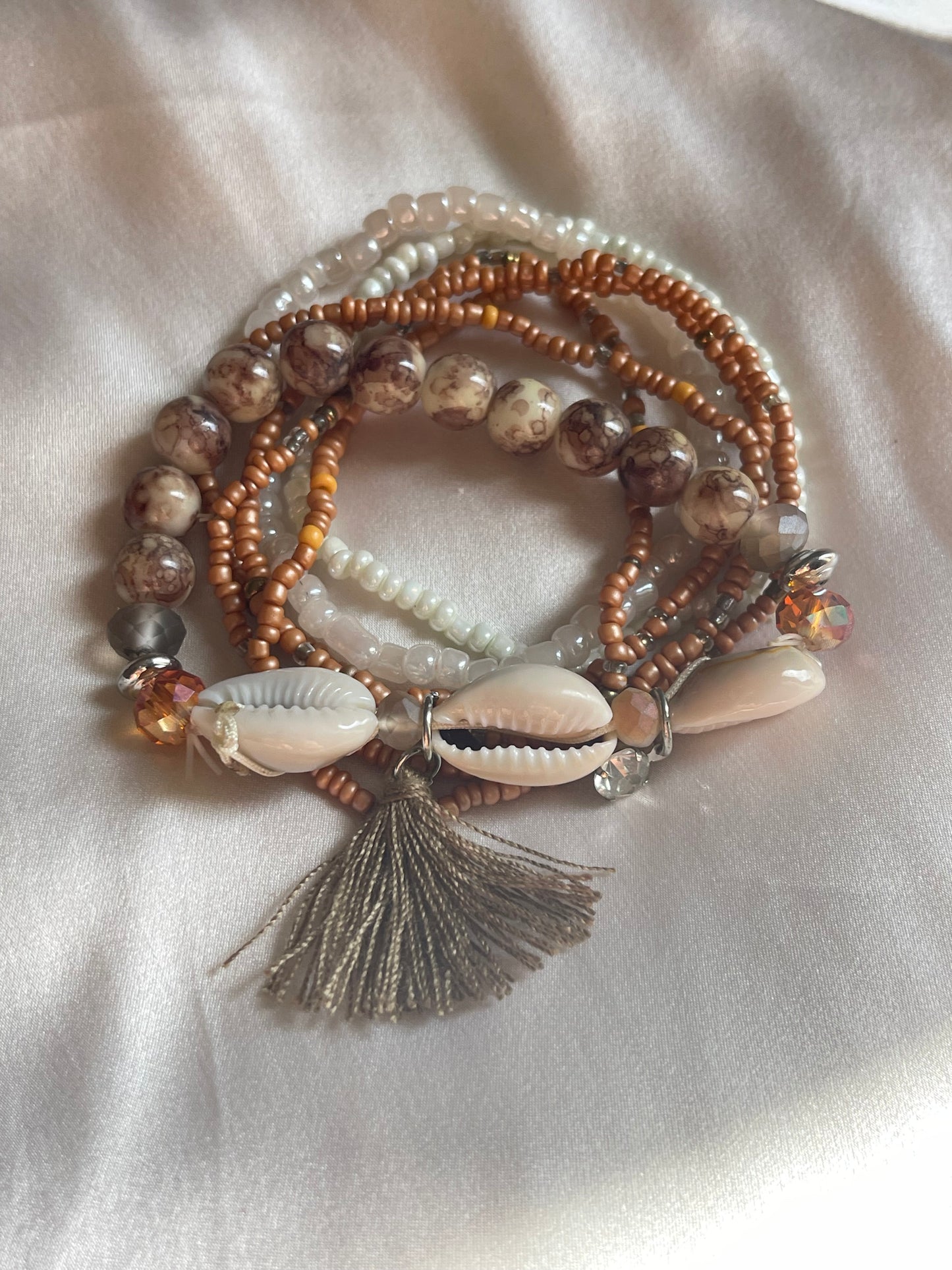 Colorful Seashell Layered Bracelets
