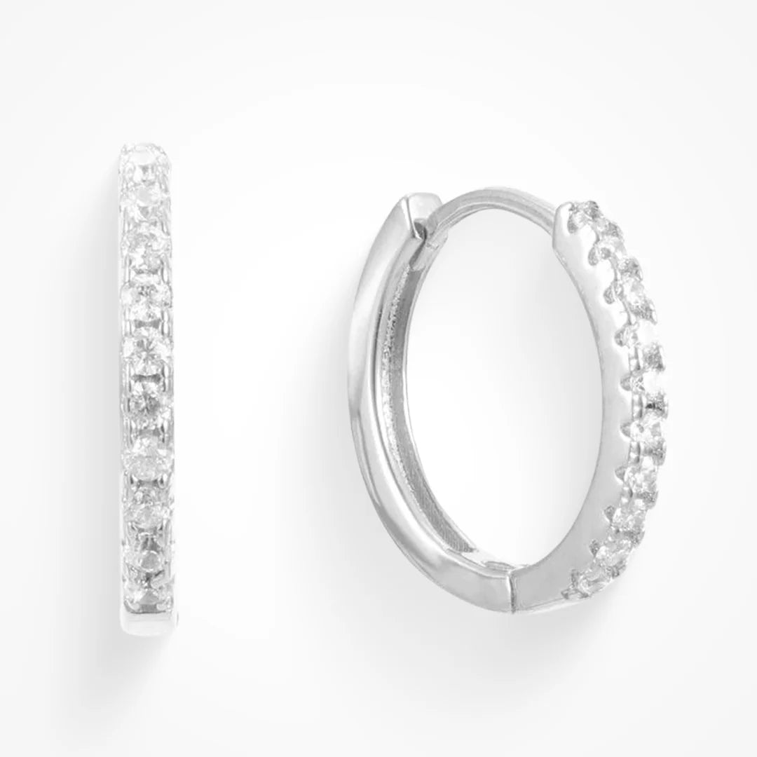 Mini Crystal Hoops (Gold Plated)