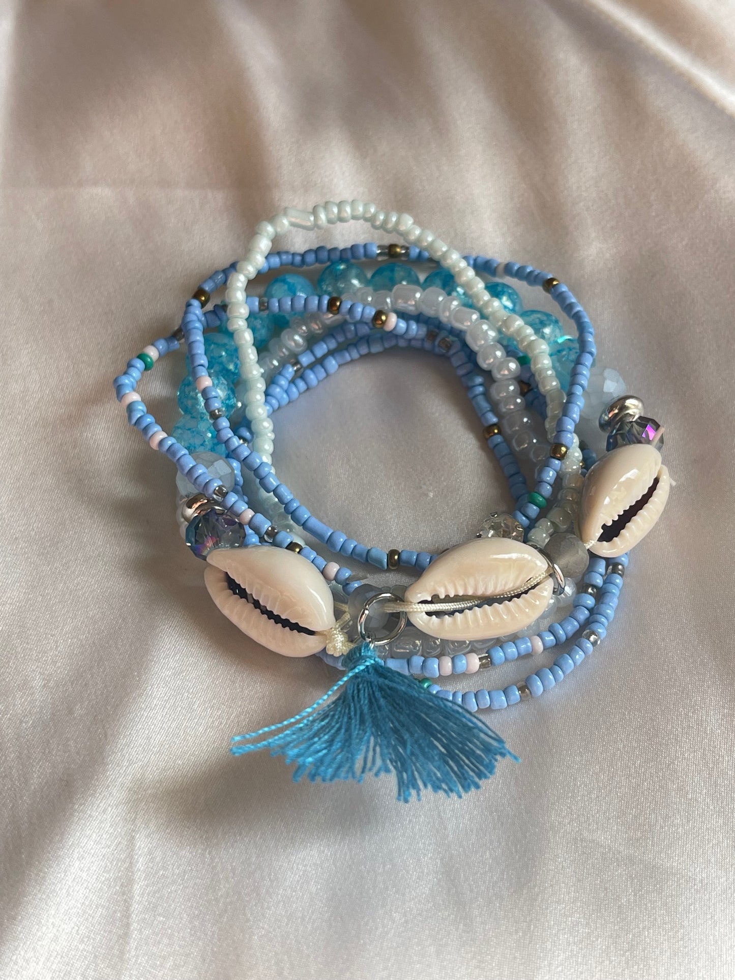 Colorful Seashell Layered Bracelets